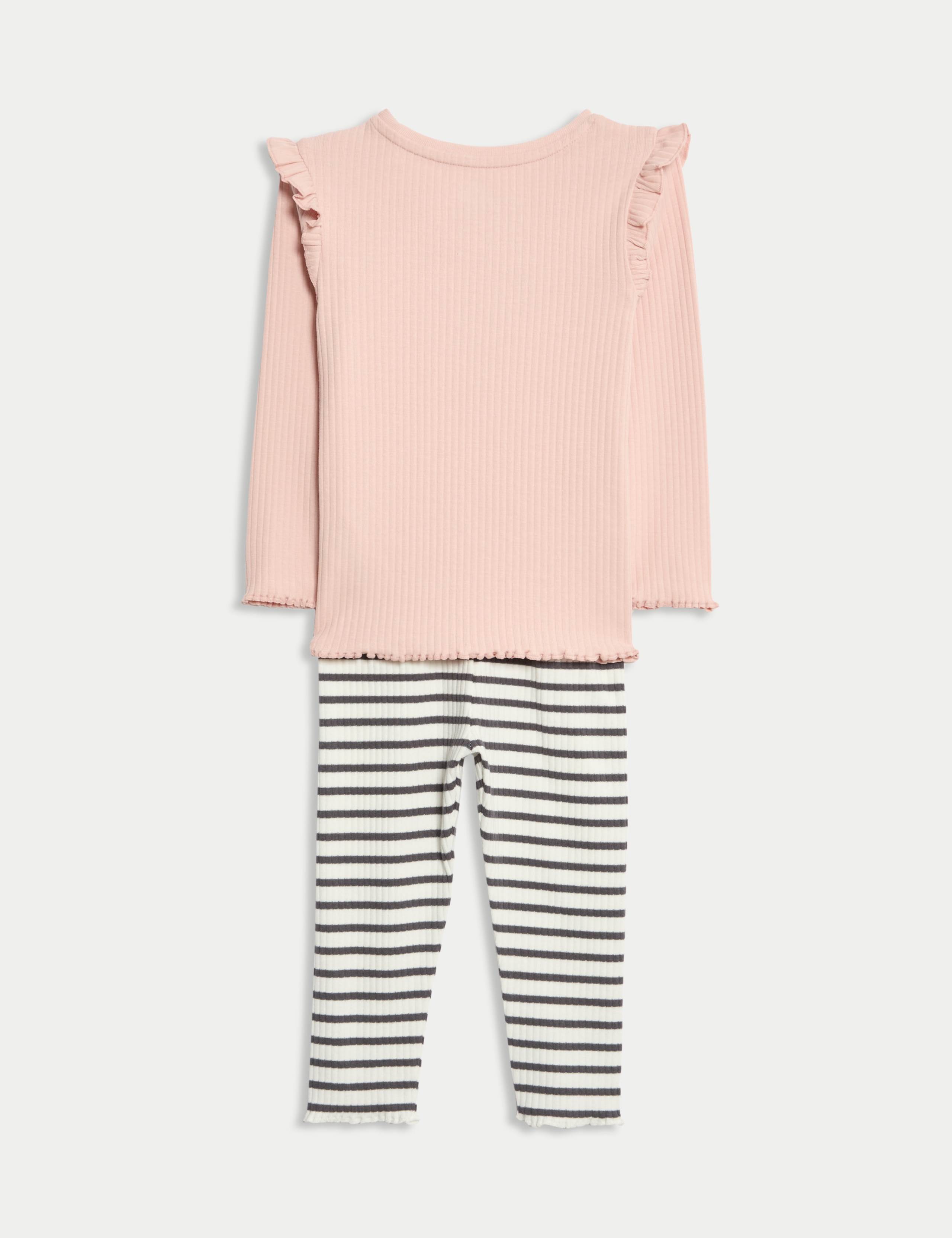2pc Cotton Rich Flower Top & Bottom Outfit (0-6 Yrs) 2 of 6