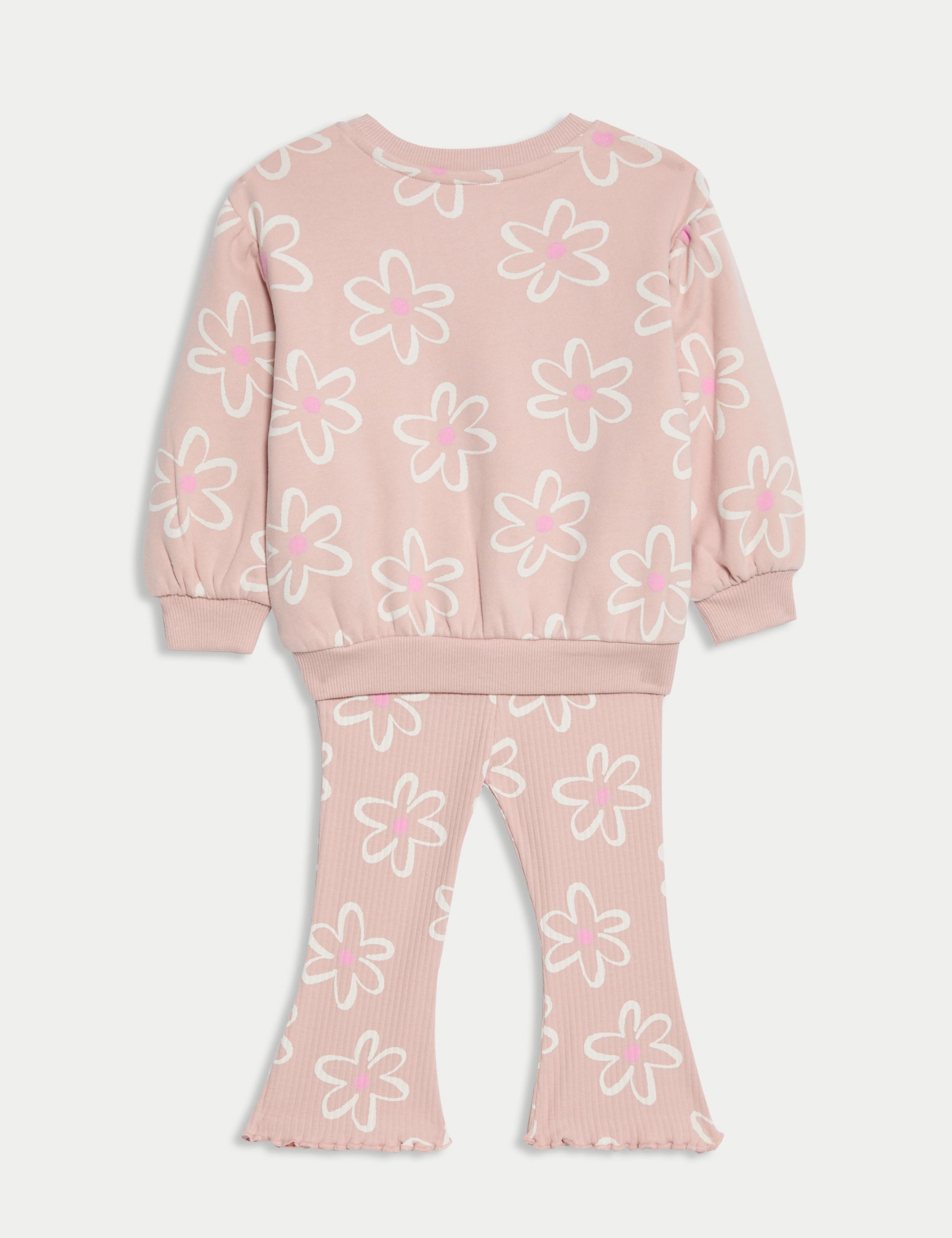 2pc Cotton Rich Floral Top & Bottom Outfit (0-6 Yrs) 2 of 6