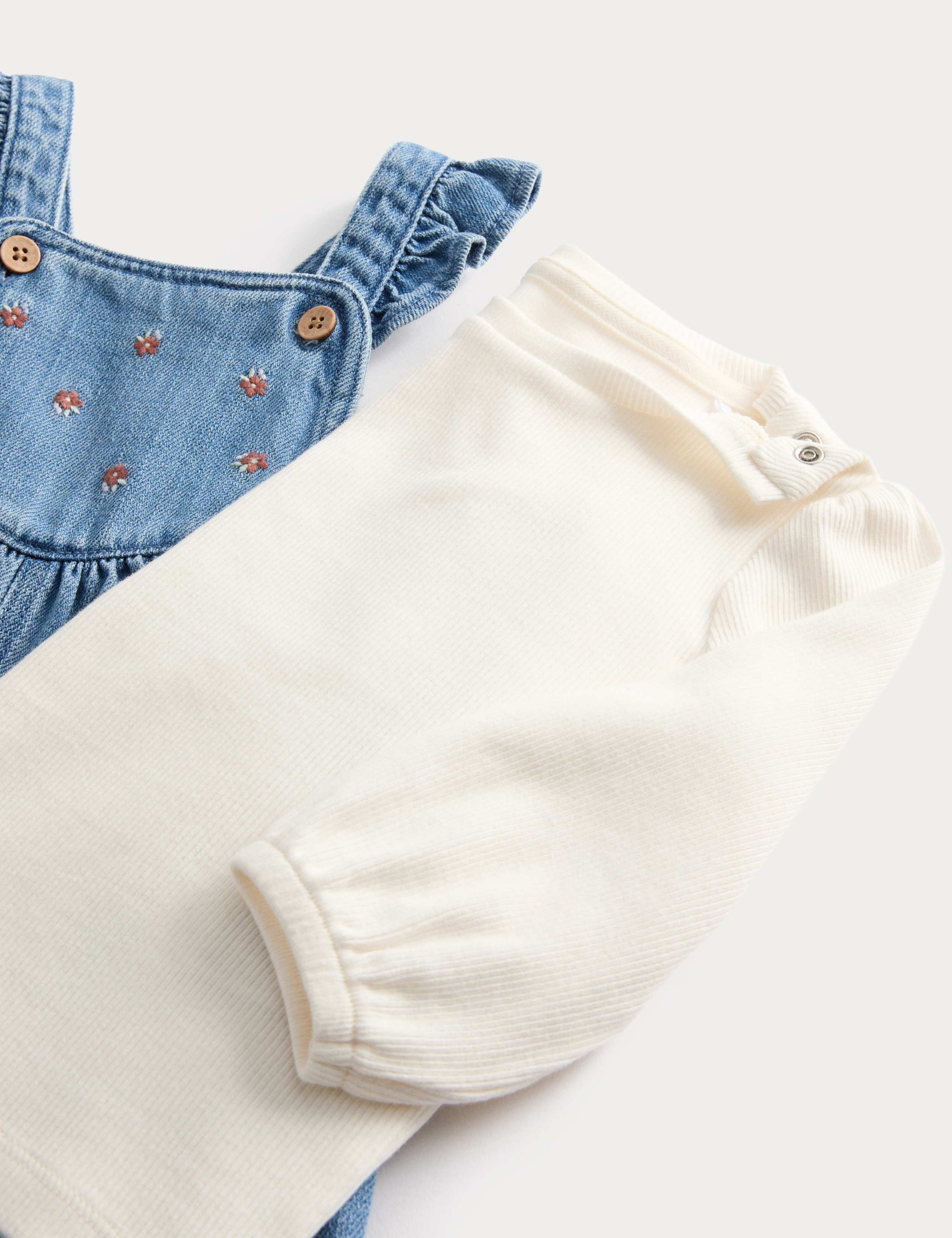 2pc Cotton Rich Denim Dungaree Outfit (0-3 Yrs) 3 of 3