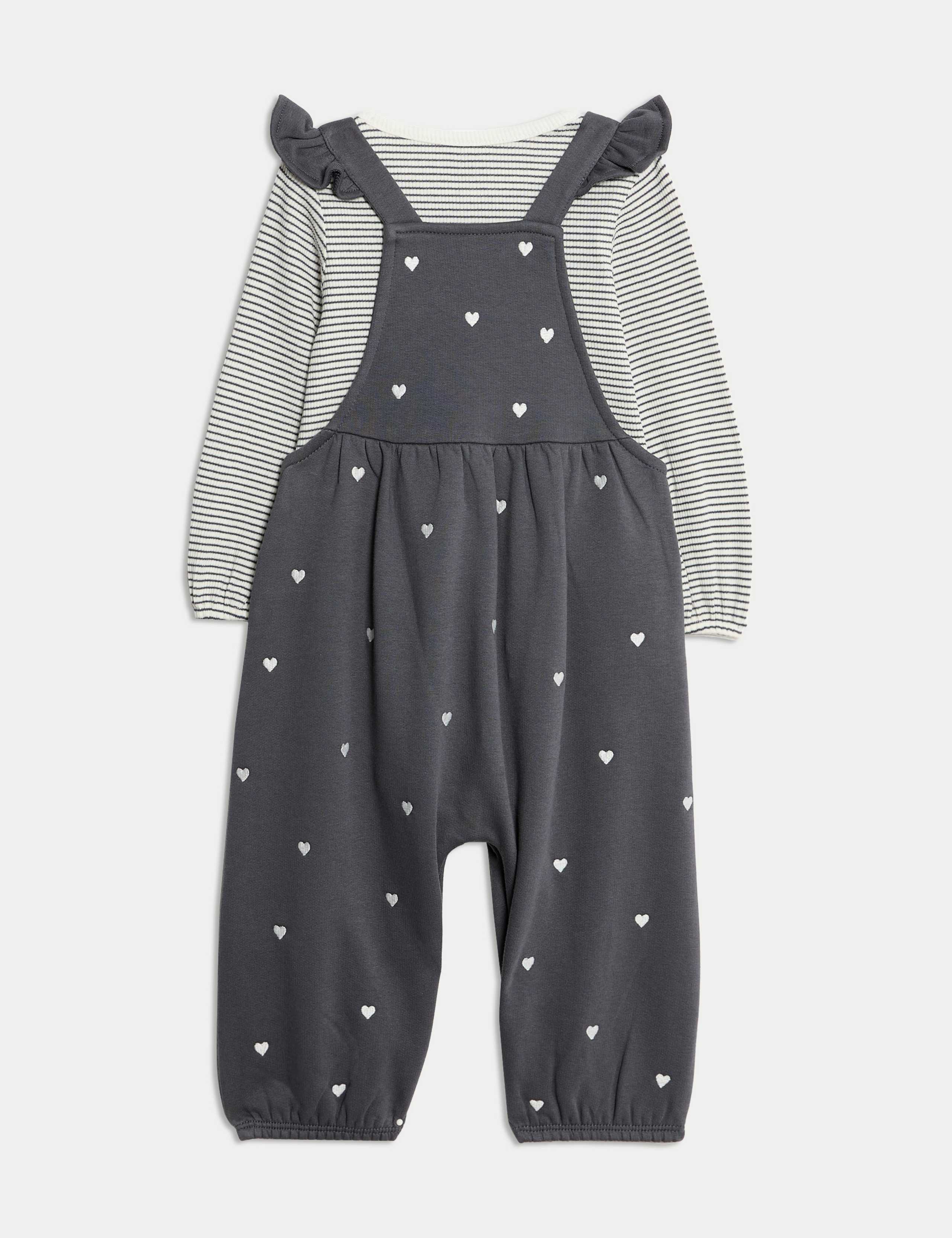 2pc Cotton Rich Ditsy Dungaree Outfit (0 Mths - 3 Yrs) 2 of 6