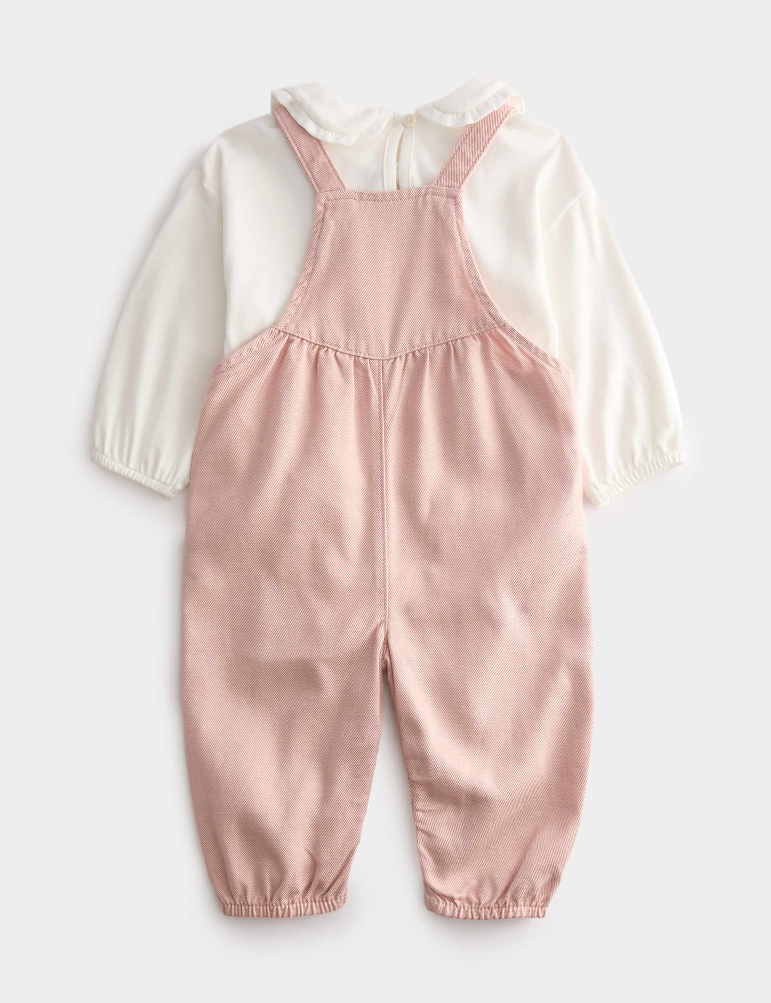 2pc Pink Twill Dungarees Outfit (0 Mths-3 Yrs) 2 of 4