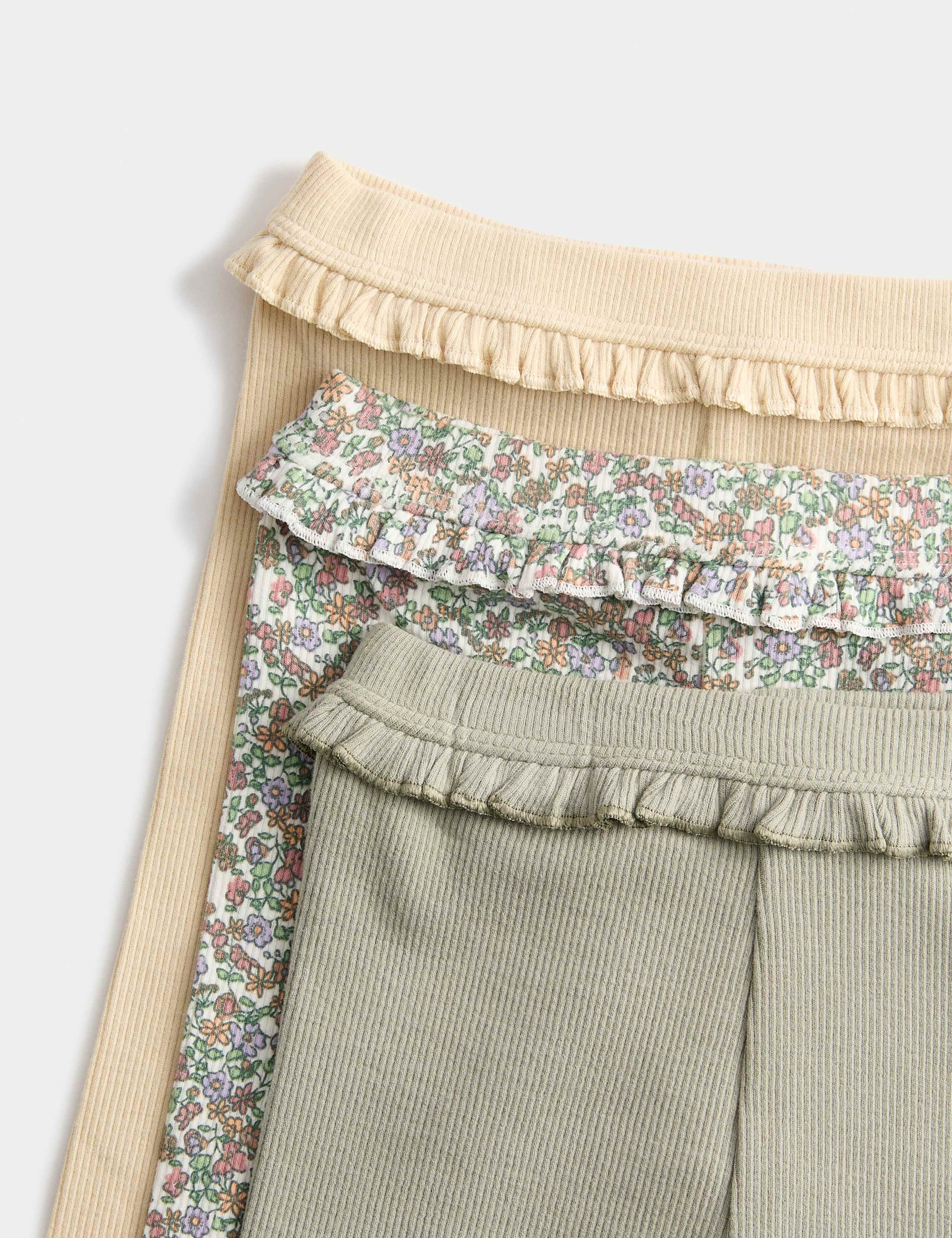 3pk Cotton Rich Floral Mix Leggings (0-3 Yrs) 2 of 2