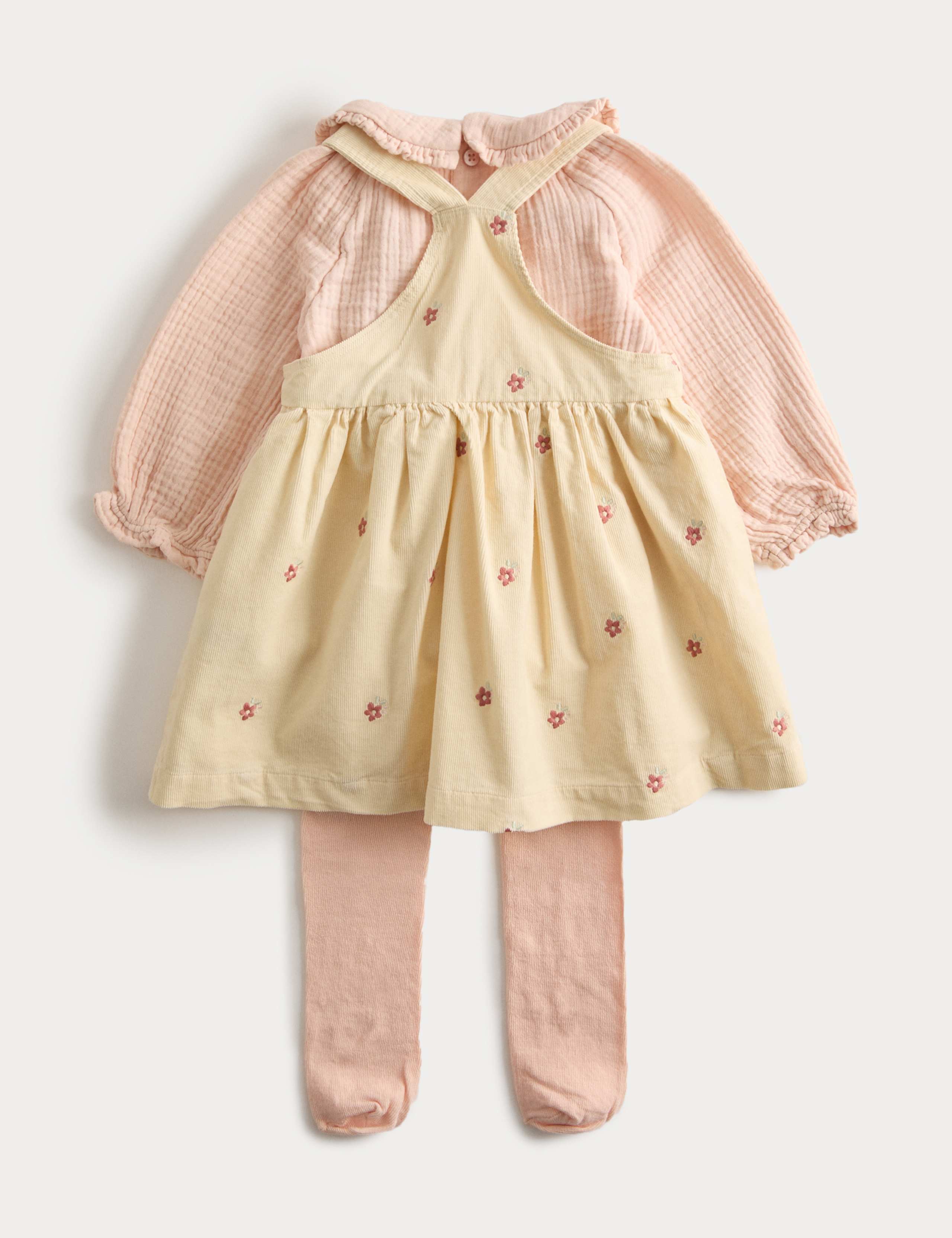 3pc Cotton Rich Cord Pinny Outfit (0-3 Yrs) 2 of 3