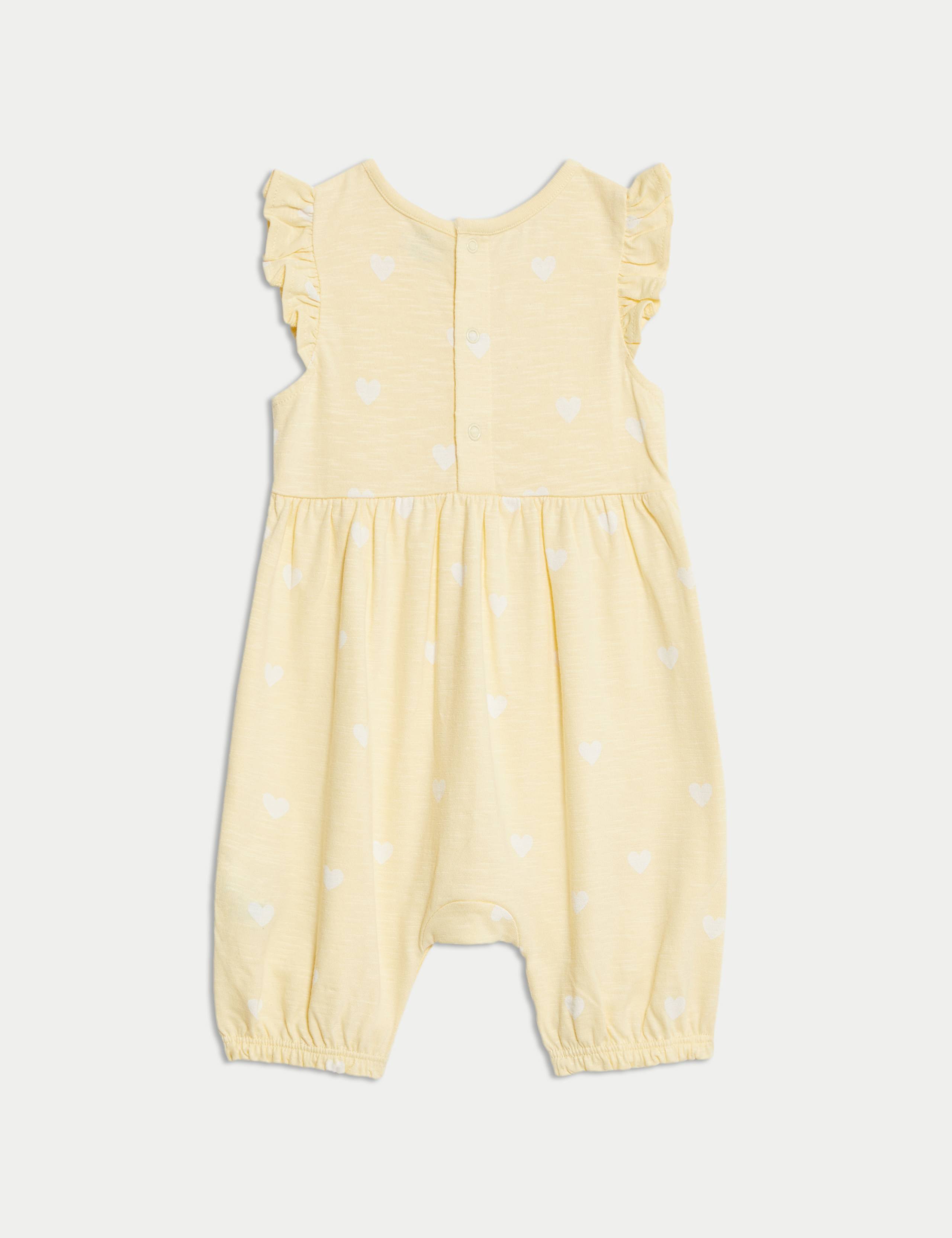 Pure Cotton Heart Print Romper (0-3 Yrs) 2 of 4
