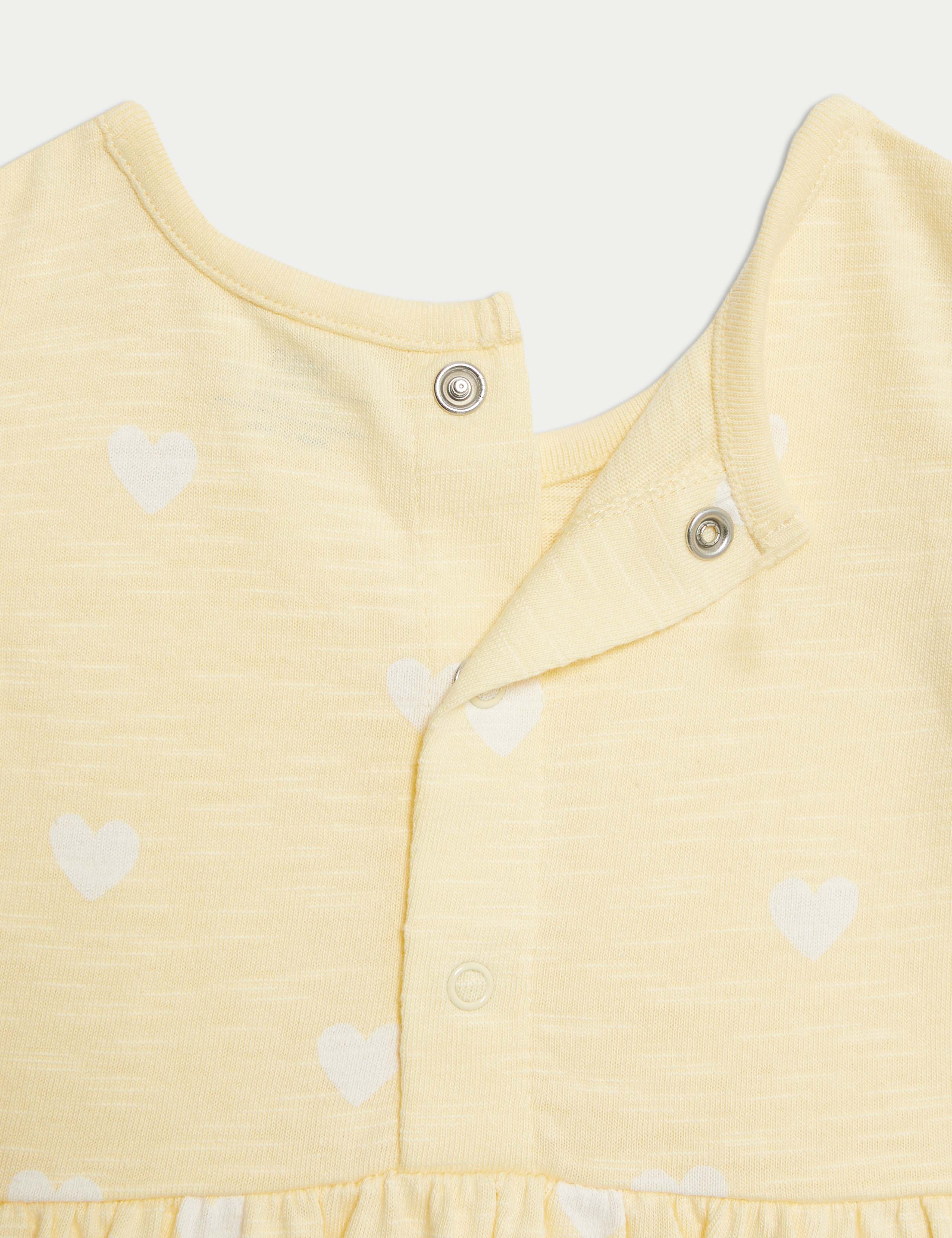 Pure Cotton Heart Print Romper (0-3 Yrs) 4 of 4