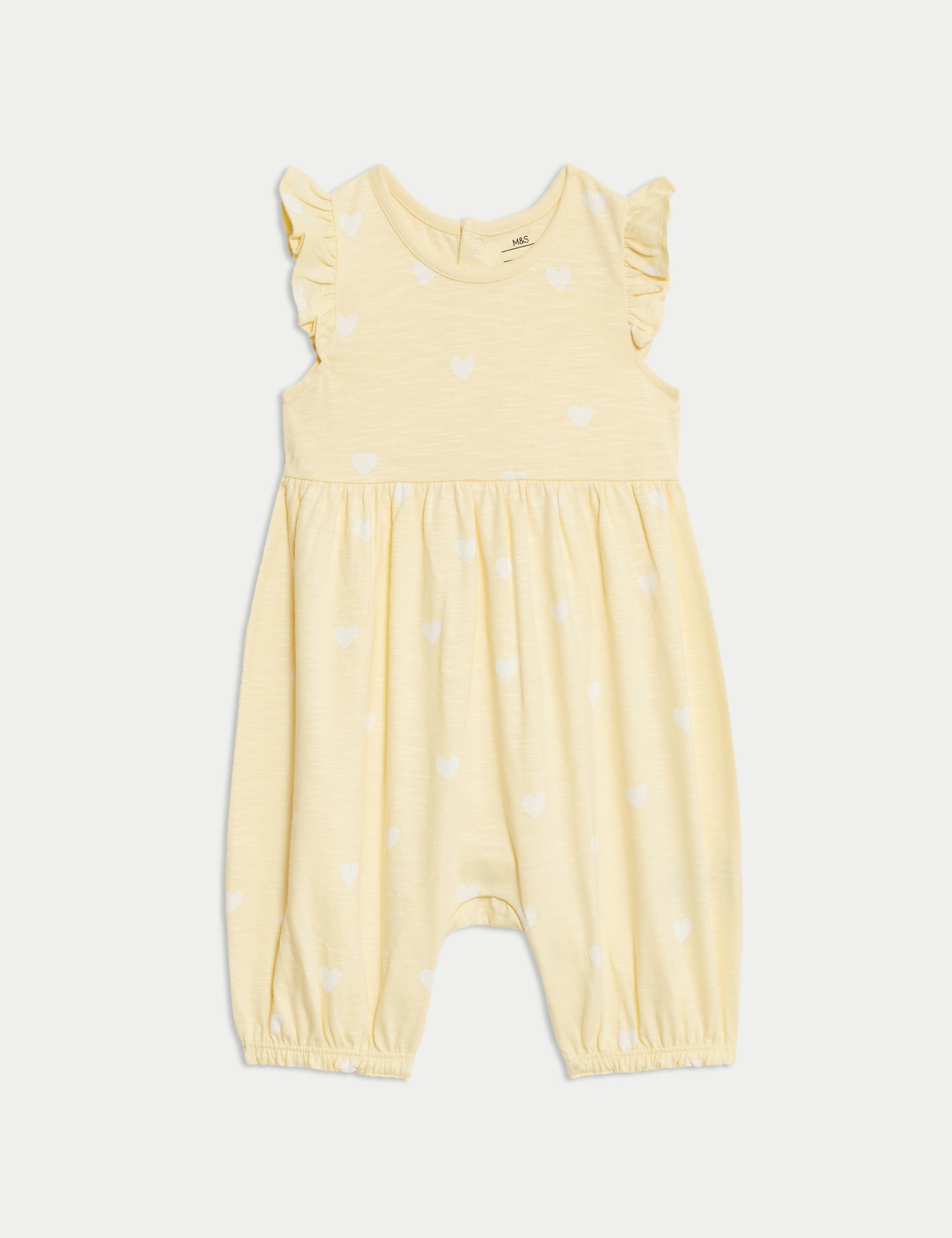 Pure Cotton Heart Print Romper (0-3 Yrs) 1 of 4