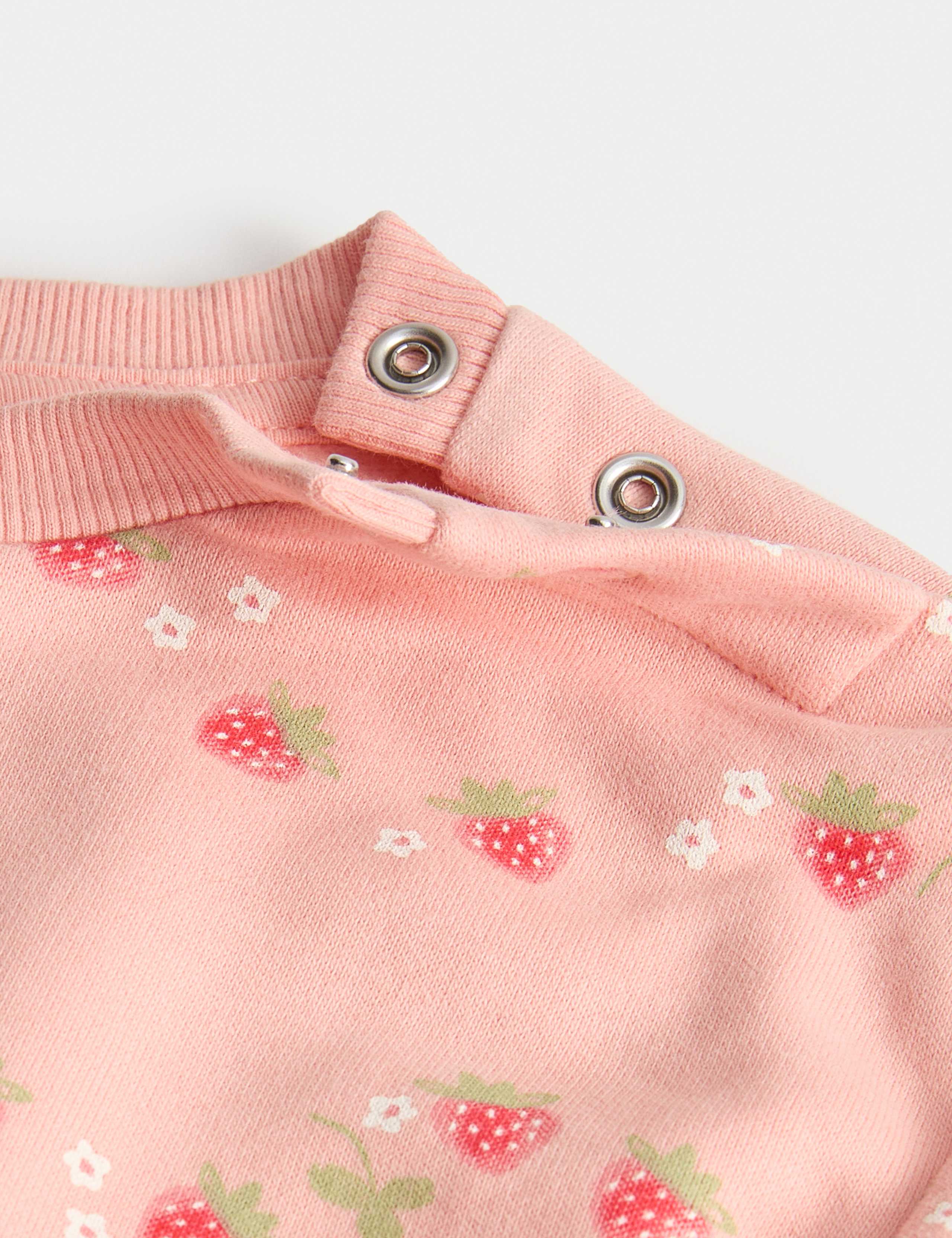Cotton Rich Strawberry Print Jersey Dress (0-3 Yrs) 2 of 2