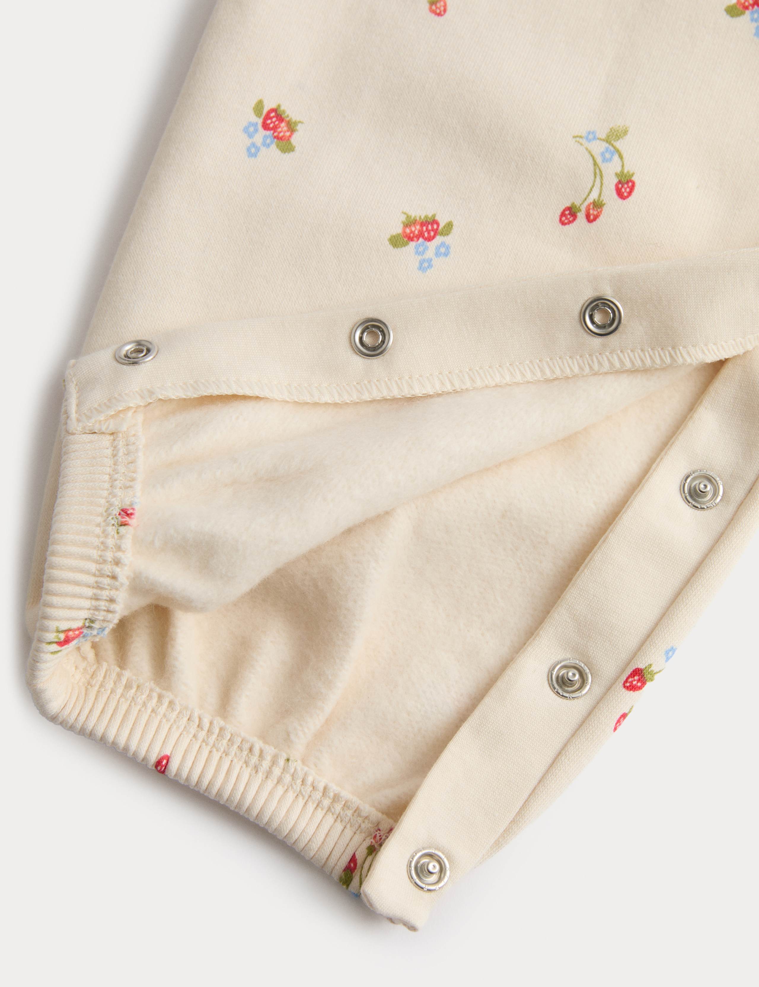 2pc Cotton Strawberry Ditsy Dungarees Outfit (0-3 Yrs) 2 of 5