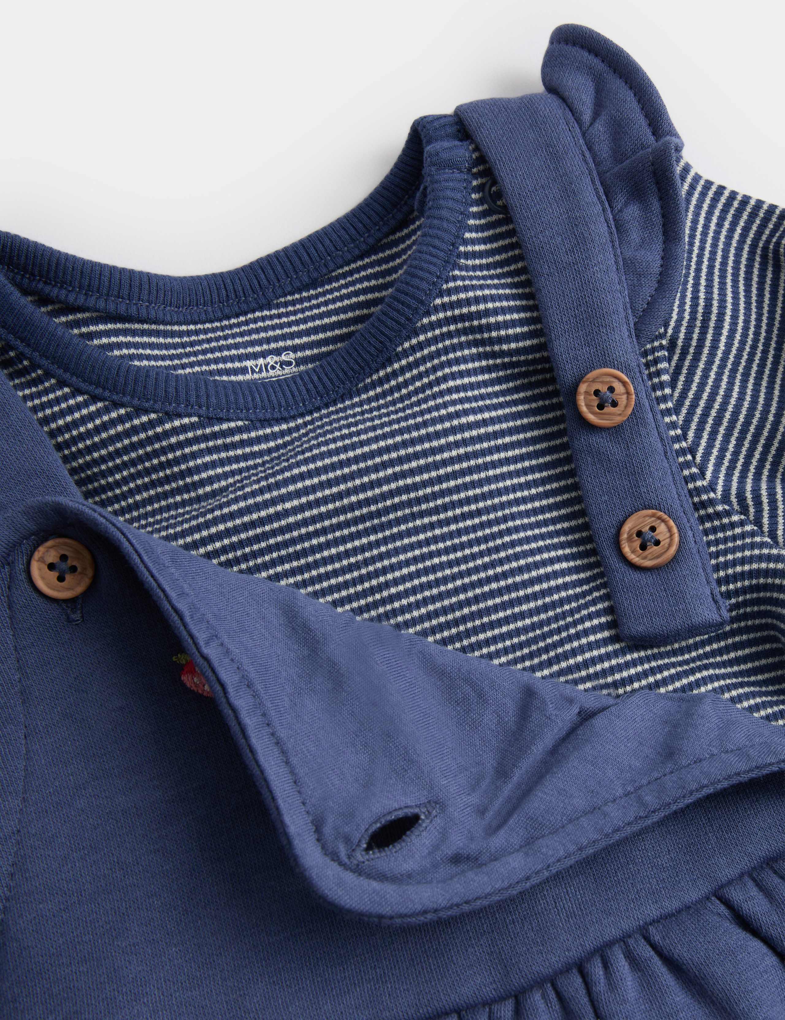 2pc Cotton Rich Strawberry Dungaree Outfit (0-3 Yrs) 3 of 5