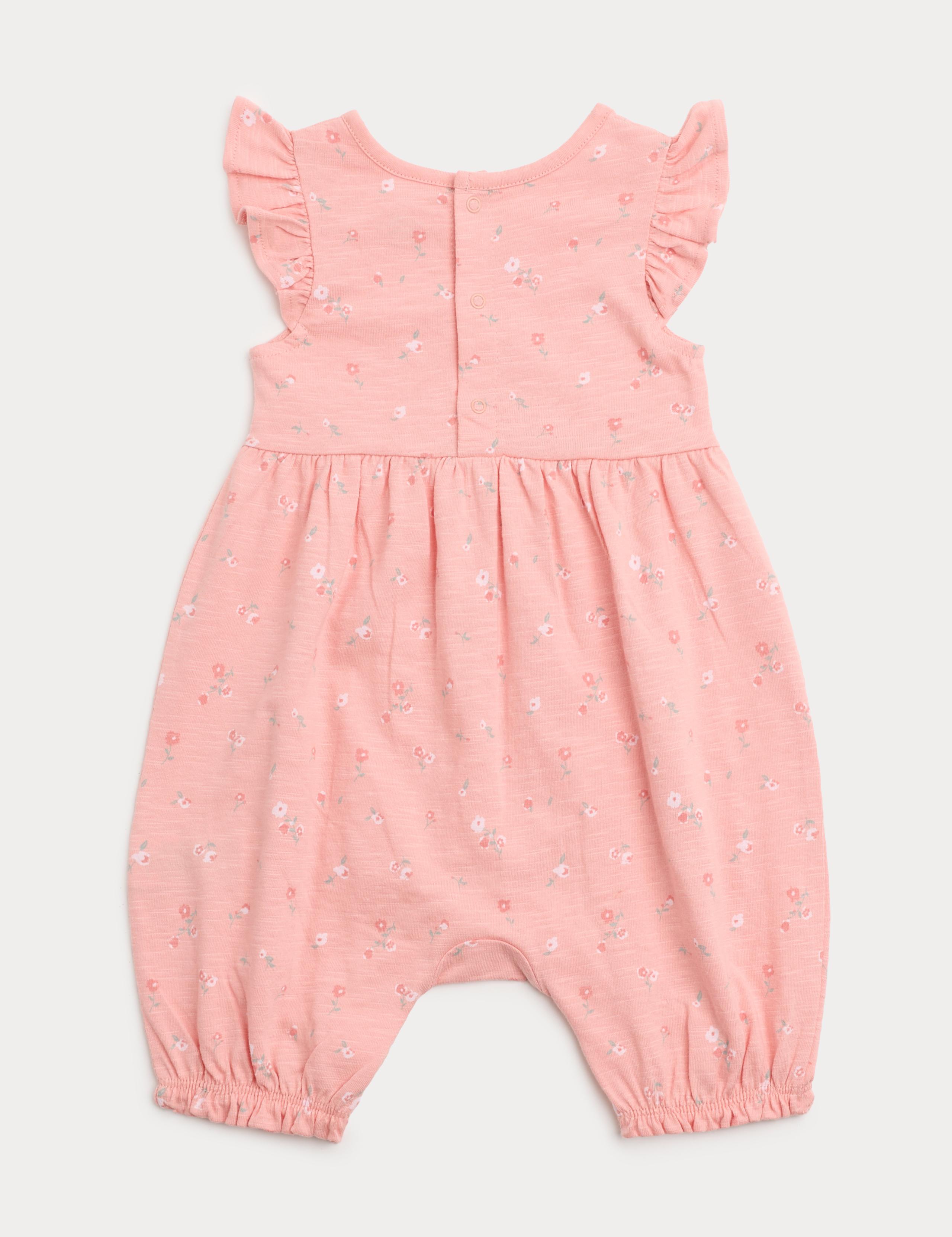 Pure Cotton Floral Romper (0-3 Yrs) 2 of 3