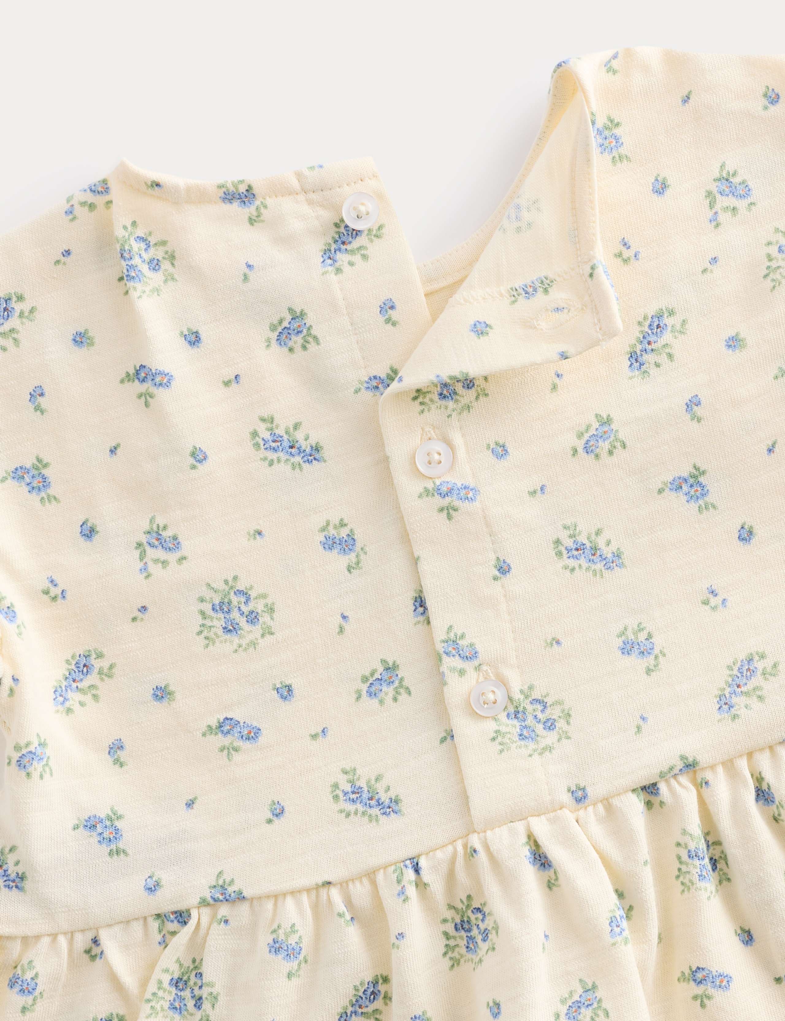 2 Piece Pure Cotton Jersey Ditsy Floral Top & Shorts (0-5 Yrs) 3 of 3