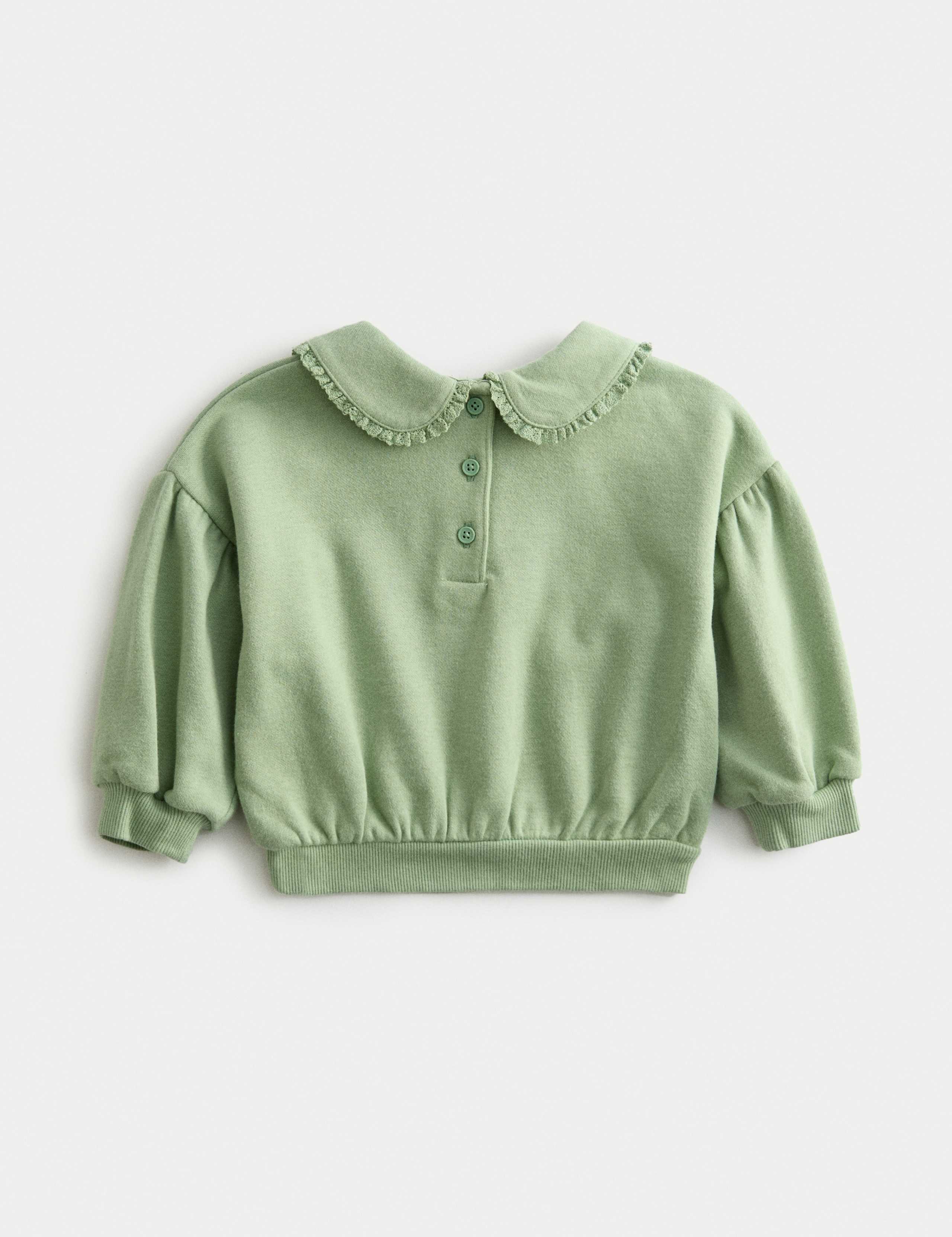Cotton Rich Collar Detail Sweatshirt (0 Mths-3 Yrs) 2 of 3