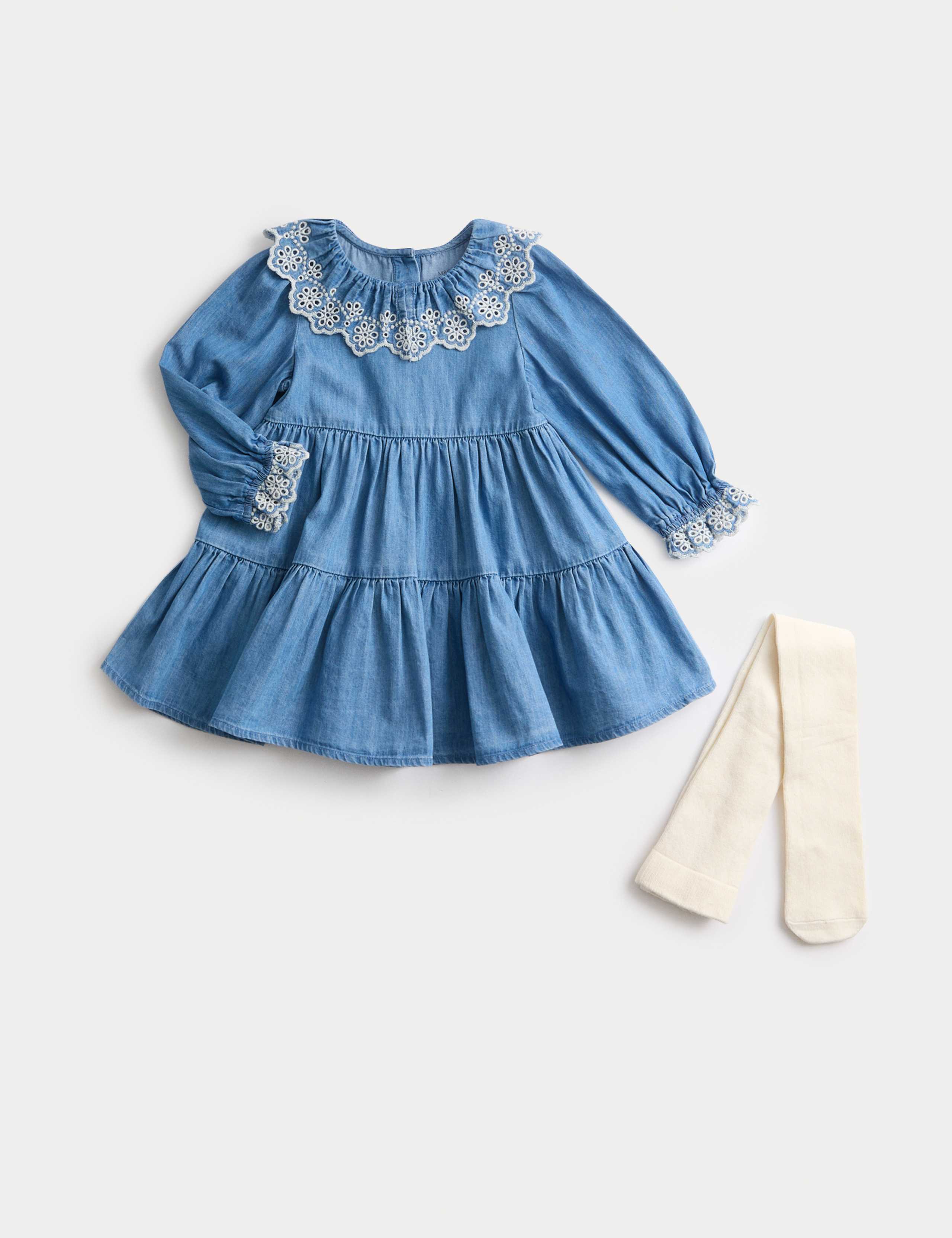 2pc Denim Dress with Tights (0 Mths-6 Yrs) 1 of 2