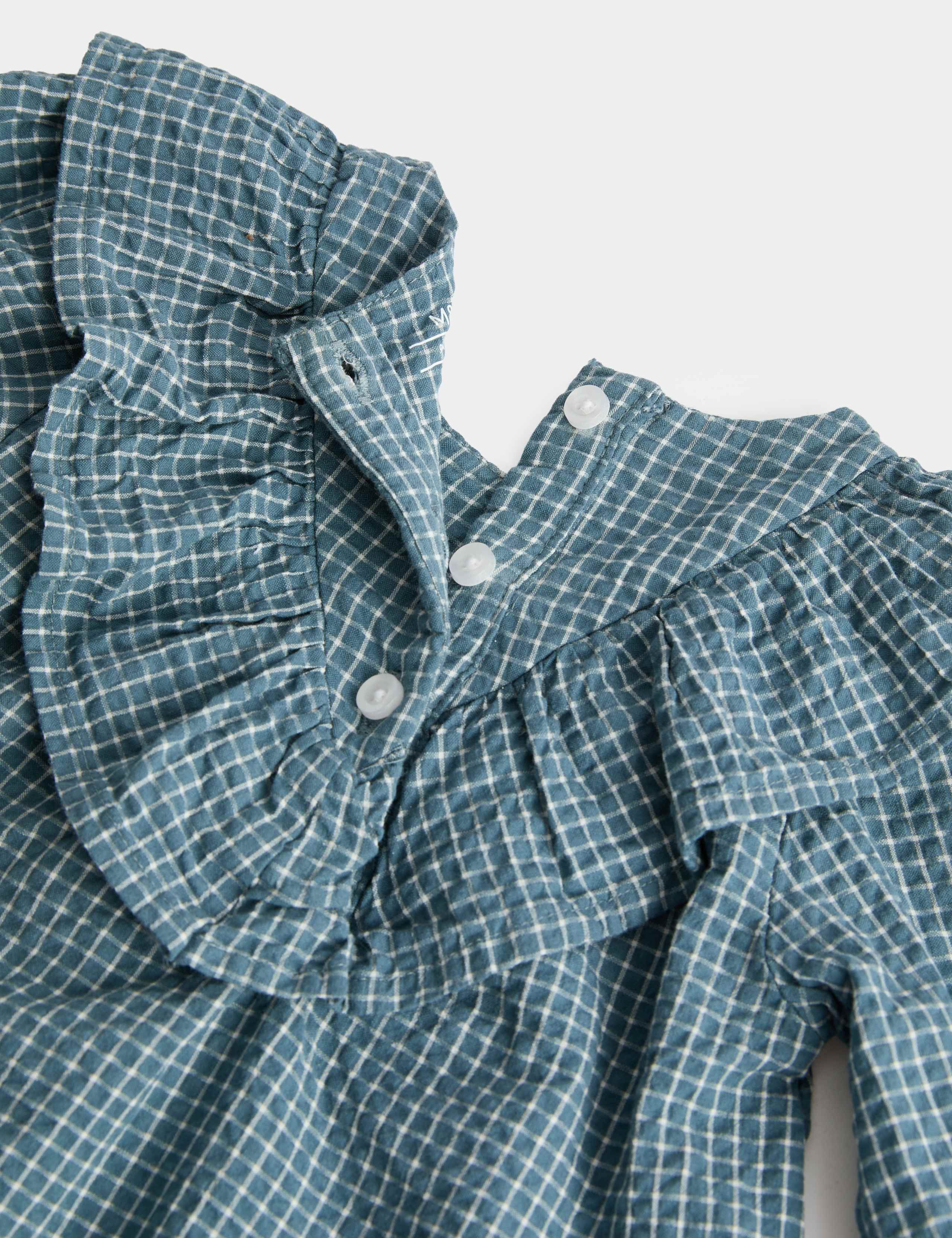 2pc Pure Cotton Gingham Frill Top & Trousers (0-5 Yrs) 2 of 3