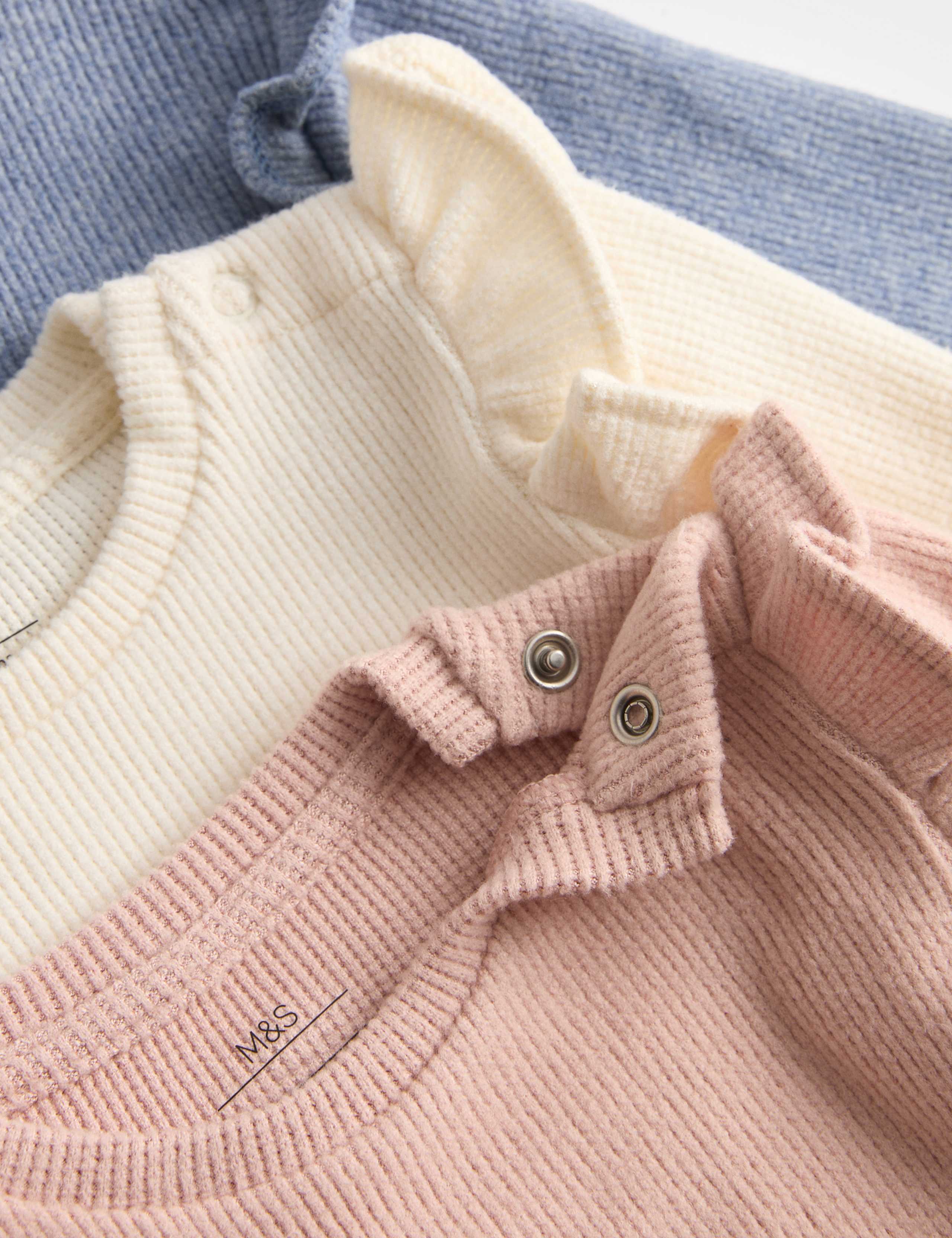 3 Pack Waffle Long Sleeve Tops (0-3 Yrs) 2 of 2