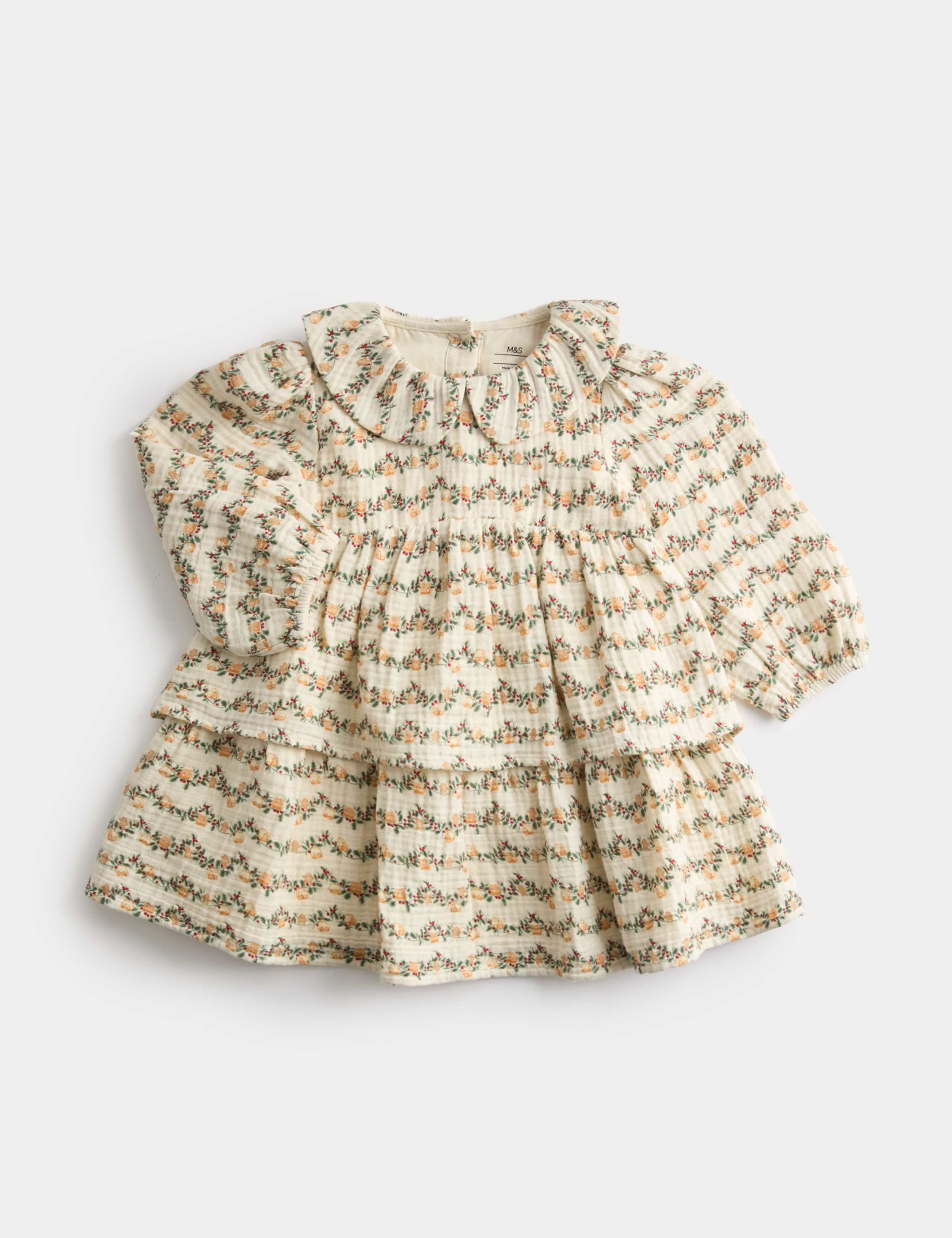 Pure Cotton Gingerbread Dress (0 Months-3 Years) 1 of 3