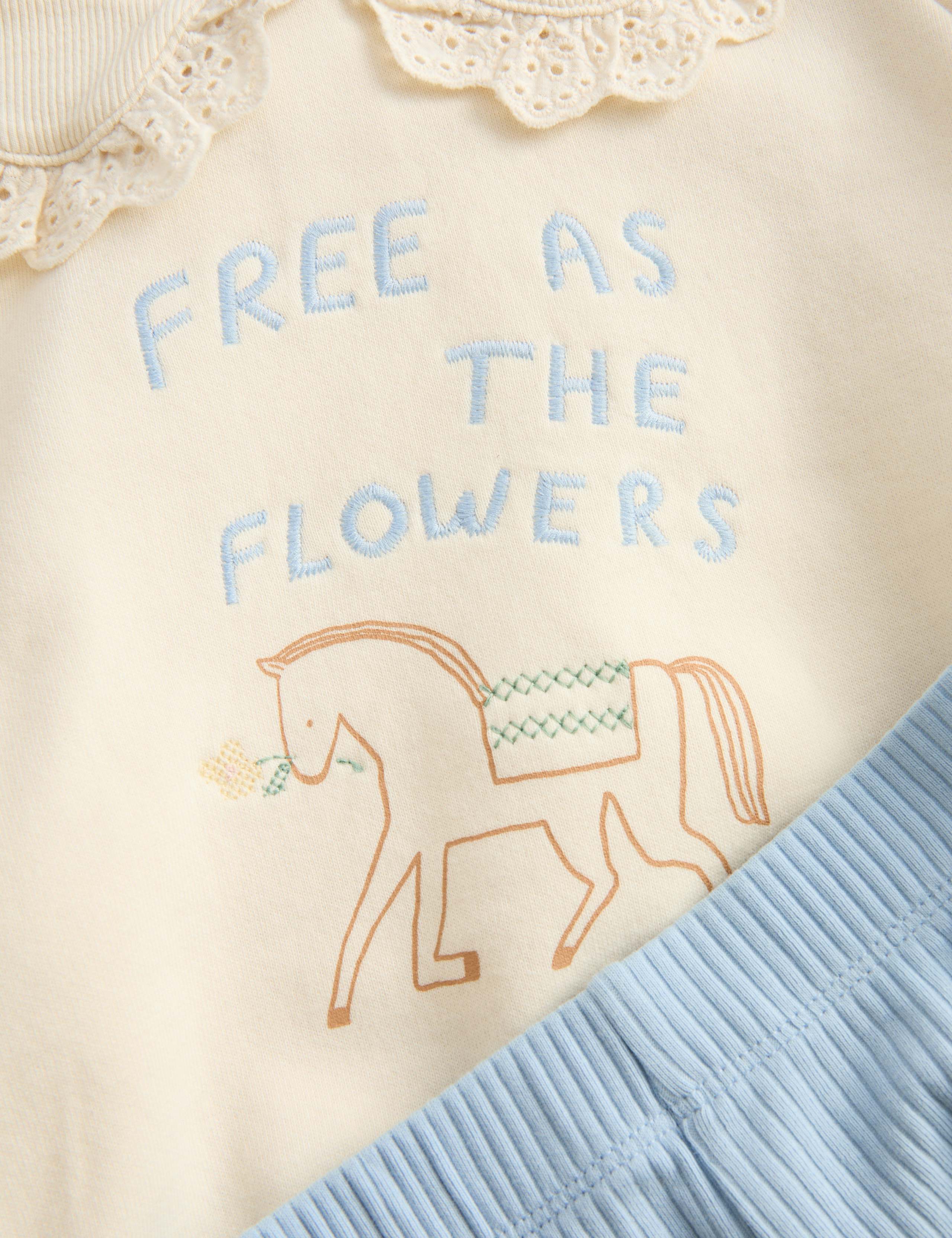 2pc Cotton Rich Horse Top & Bottom Outfit (0-3 Yrs) 2 of 3