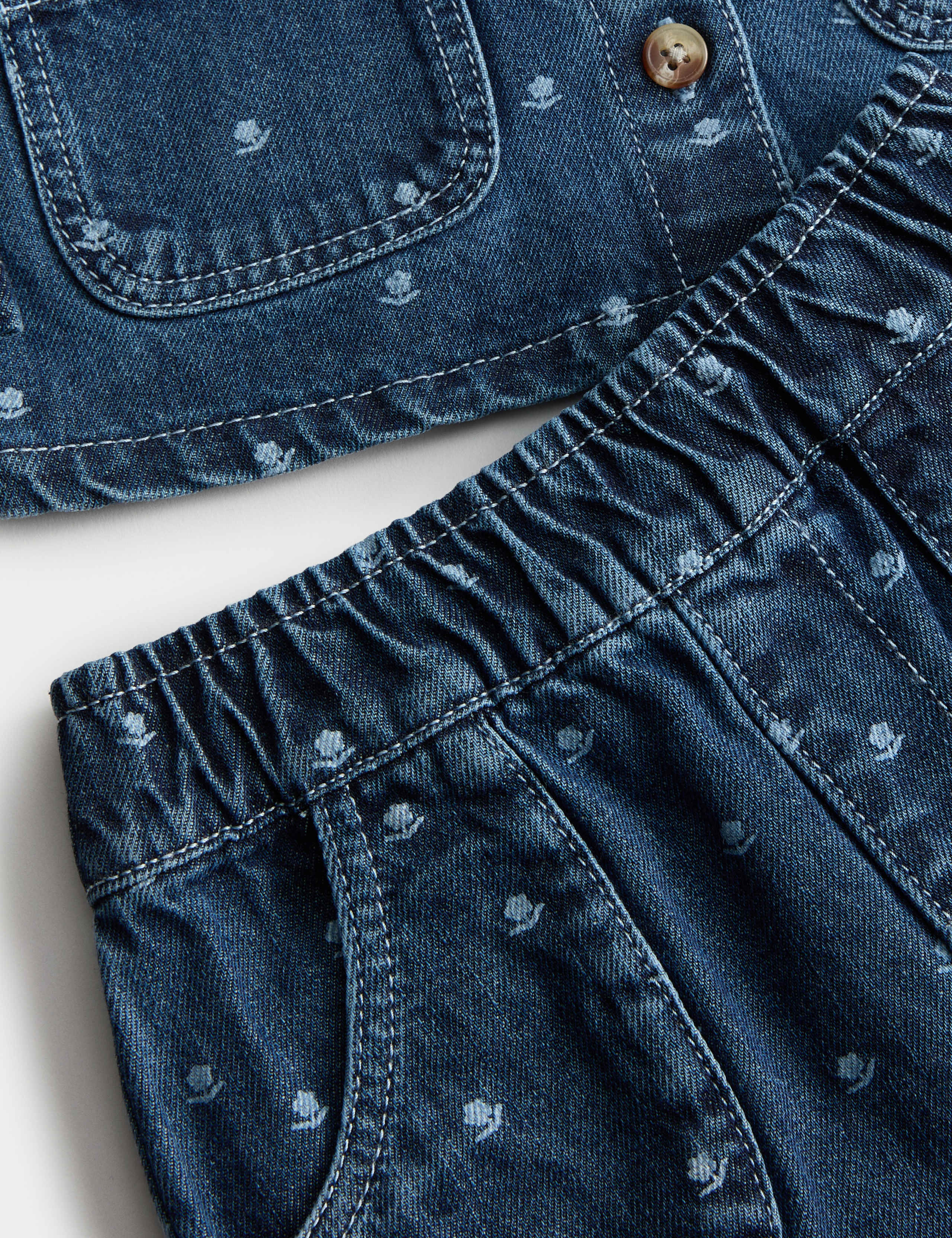 2pc Pure Cotton Denim Outfit (0-6 Yrs) 2 of 3