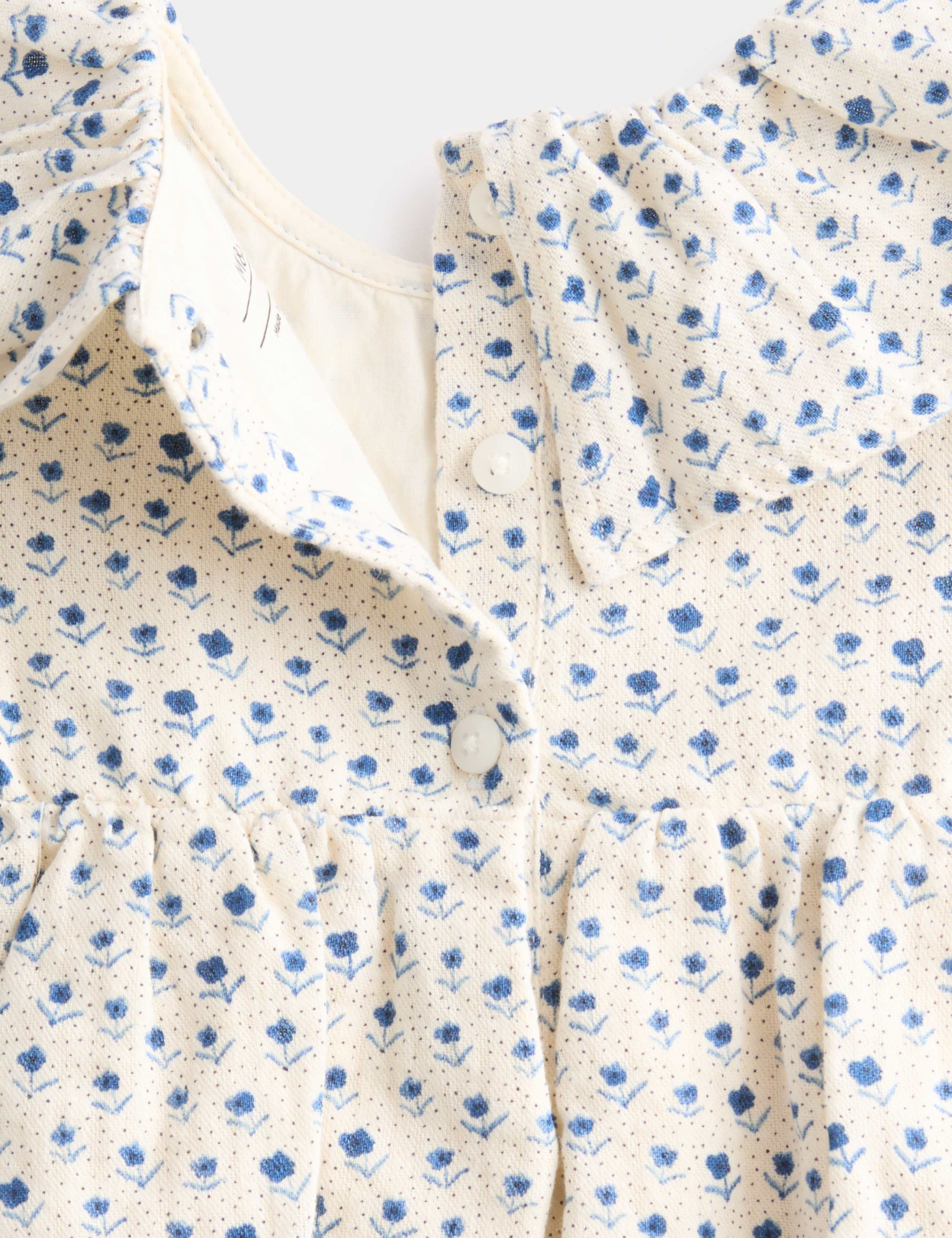 2 Piece Cotton Rich Ditsy Dress with Tights (0-6 Yrs) 2 of 2