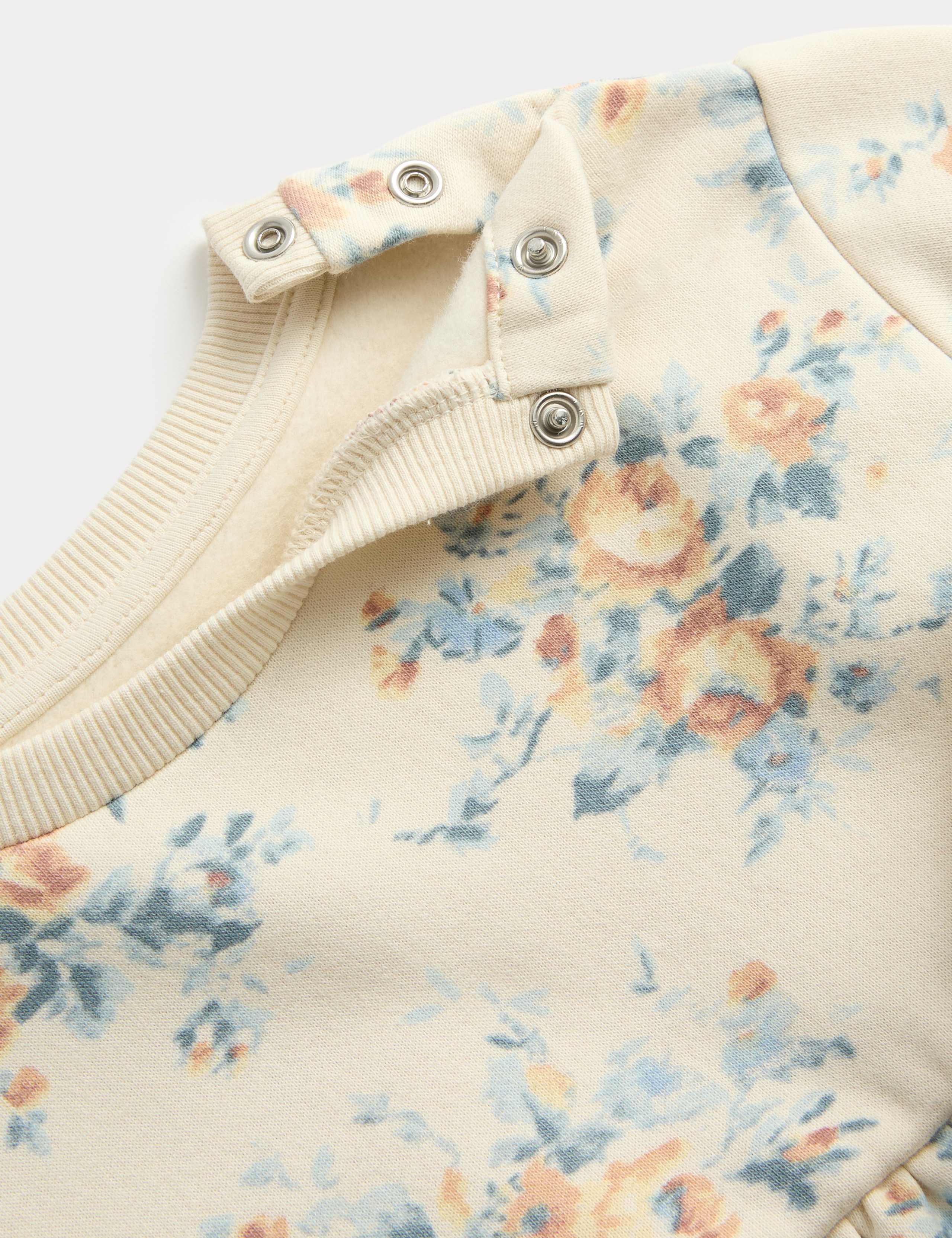 Cotton Rich Floral Sweat Dress (0-3 Years) 2 of 2