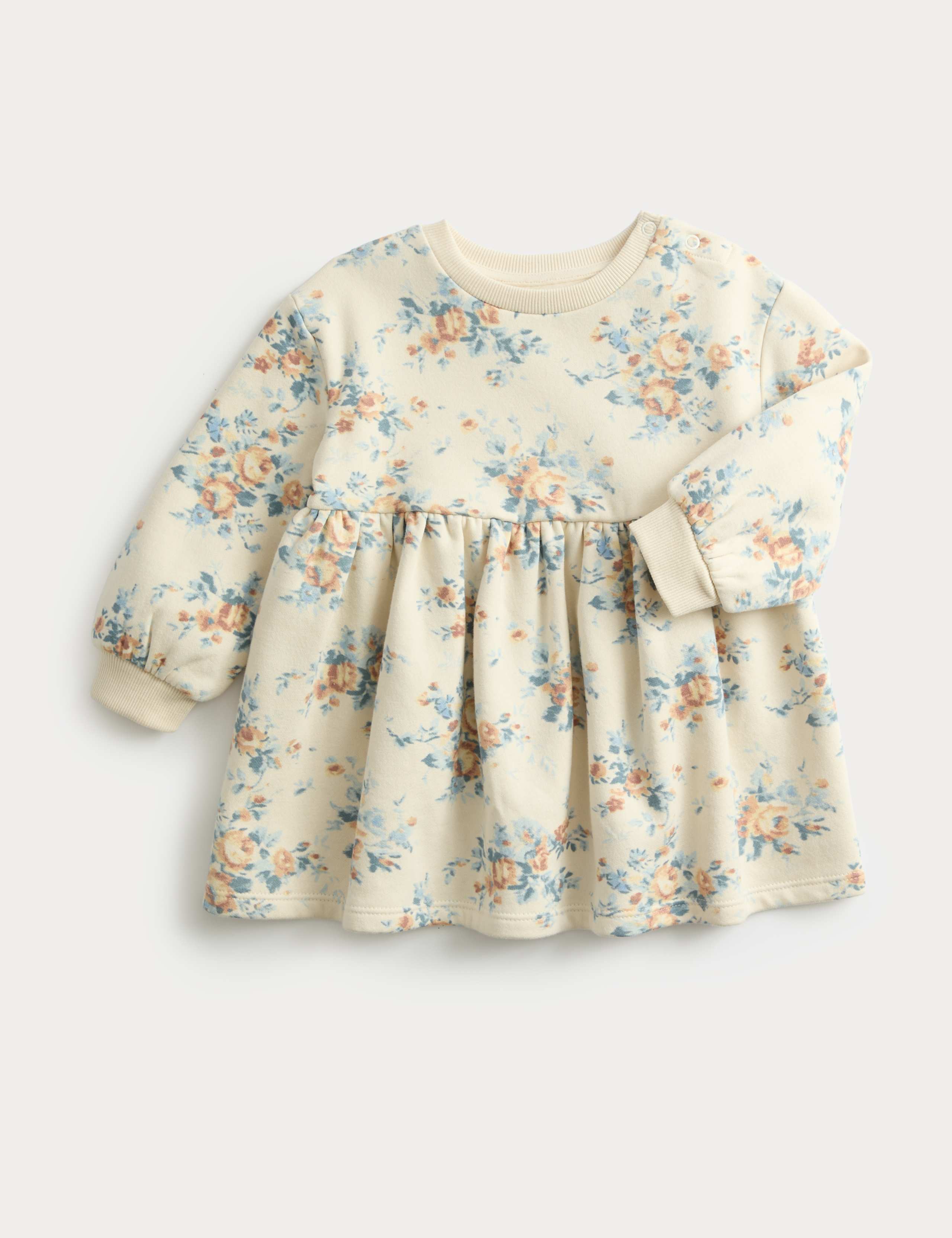 Cotton Rich Floral Sweat Dress (0-3 Years) 1 of 2