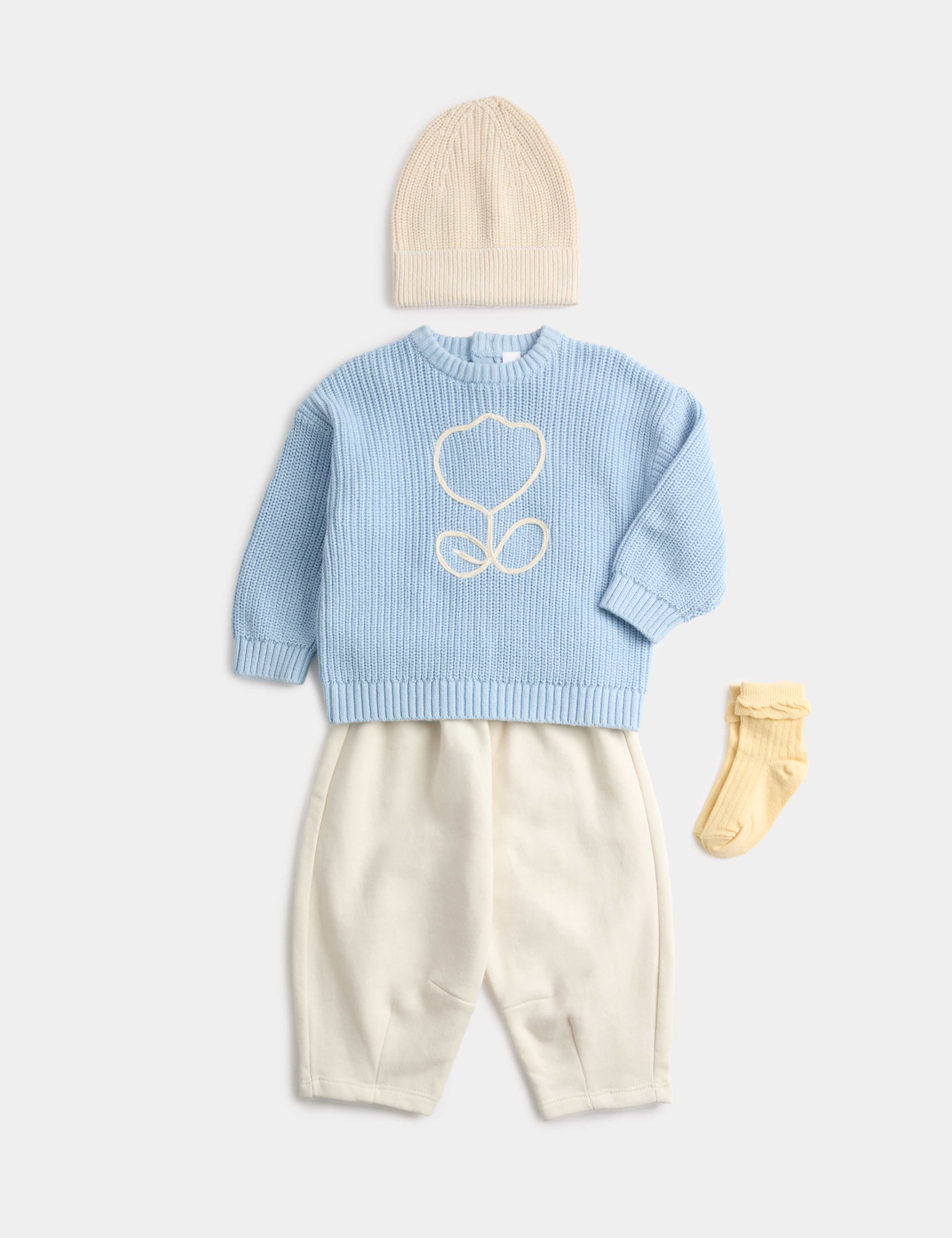 4 Piece Cotton Rich Knitted Outfit (0-6 Years) 1 of 3