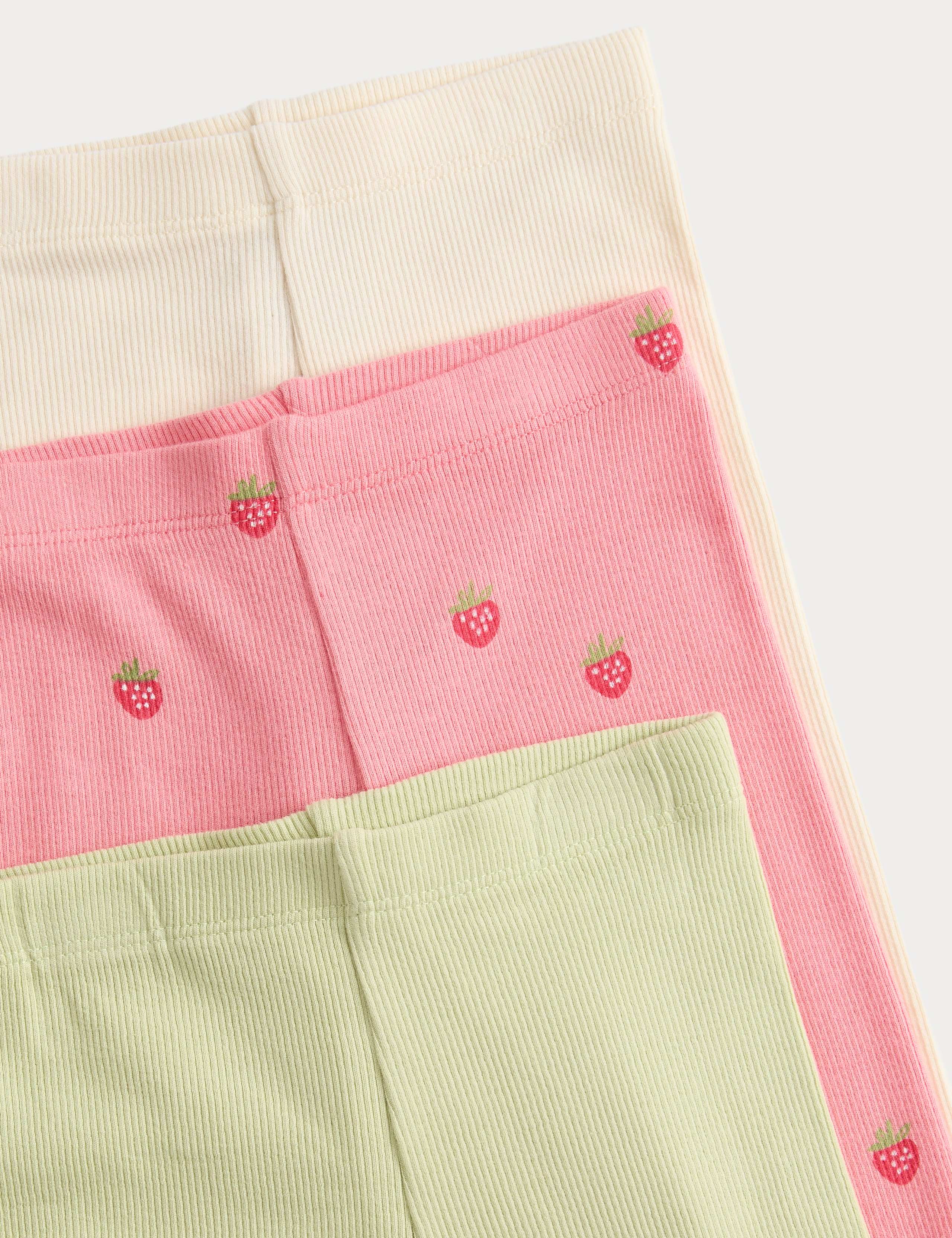 3 Pack Cotton Rich Ribbed Leggings (0-3 Yrs) 2 of 2