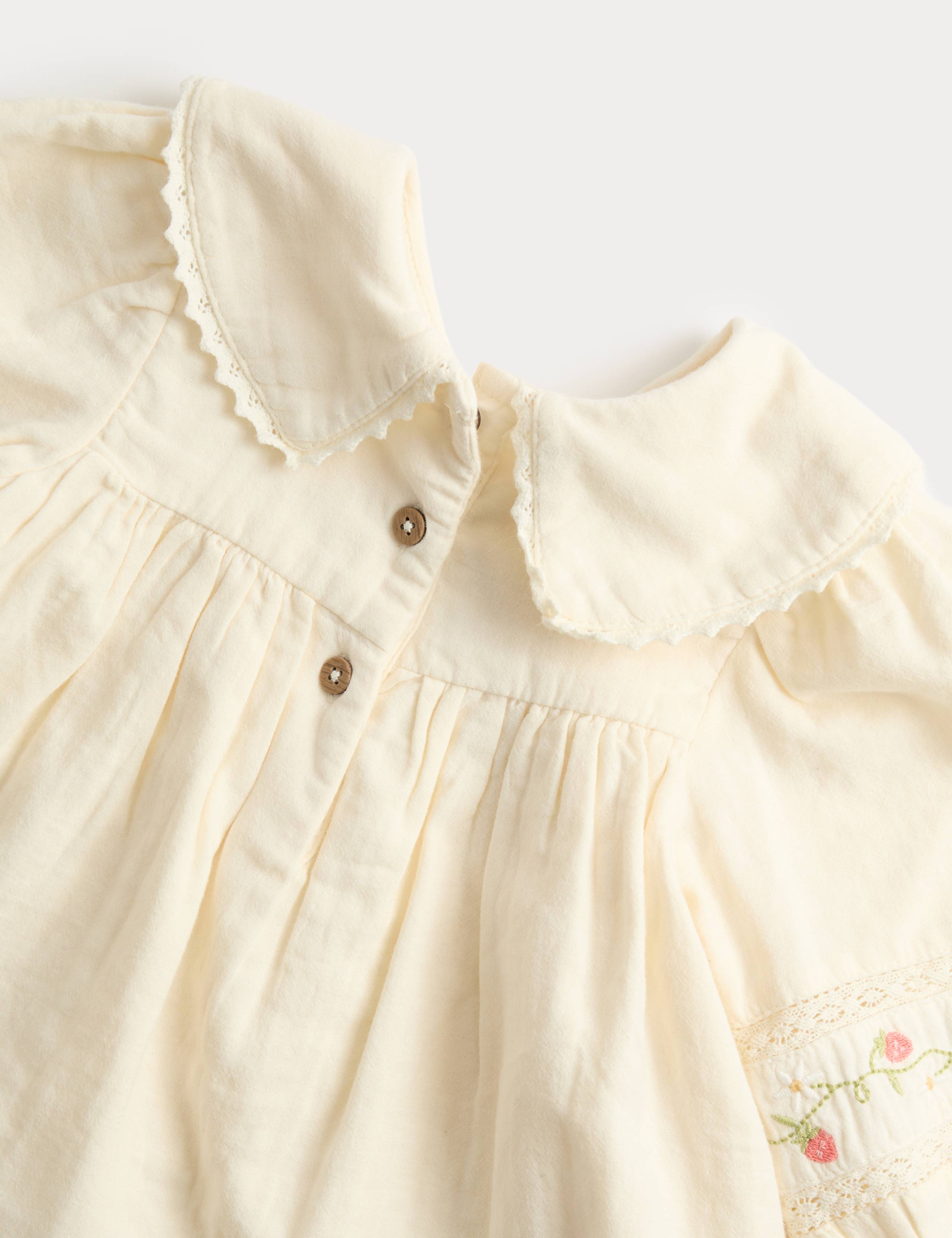 2 Piece Cotton Rich Embroidered Outfit (0-3 Yrs) 2 of 3