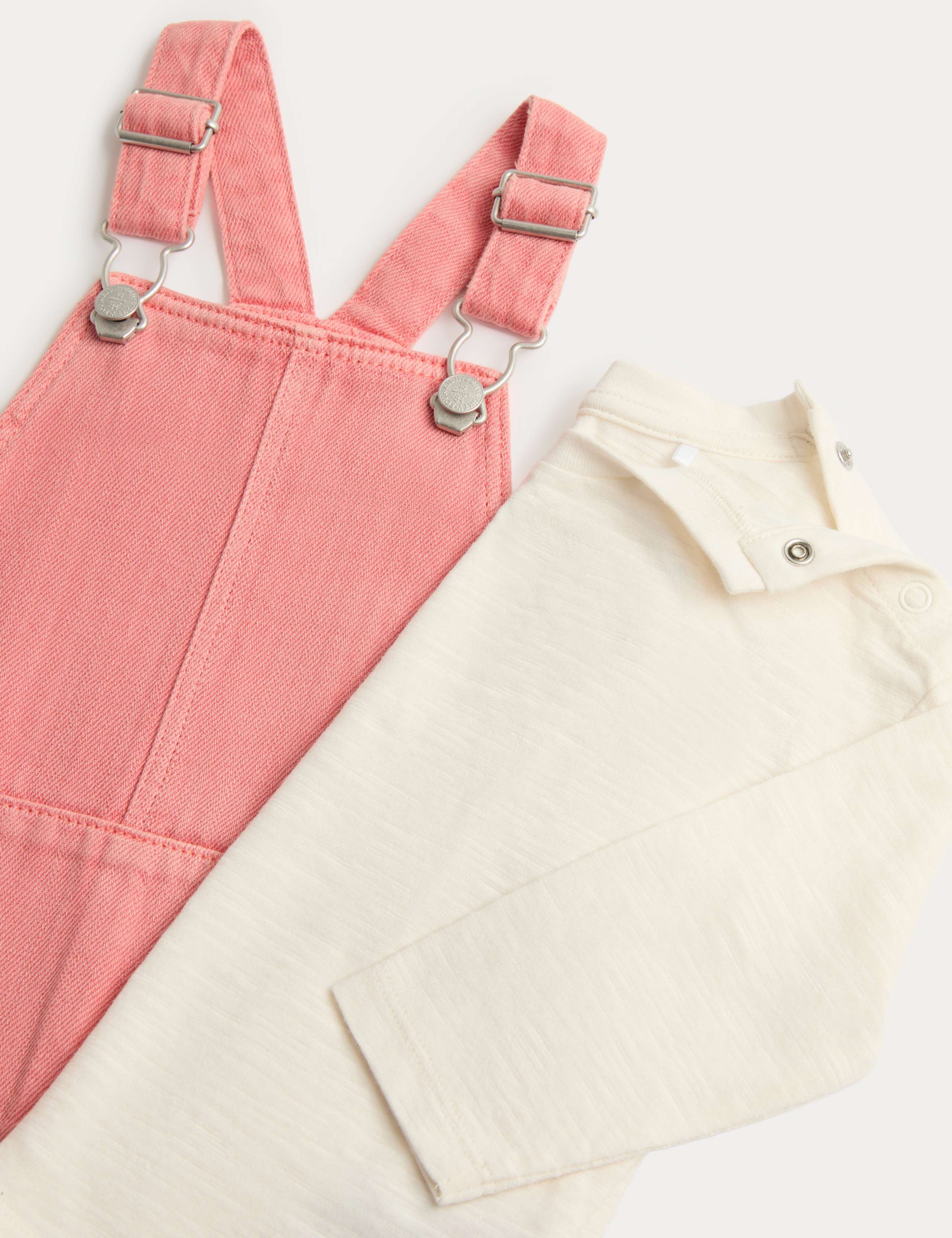 2 Piece Pink Denim Dungarees with Top (0-3 Yrs) 3 of 3
