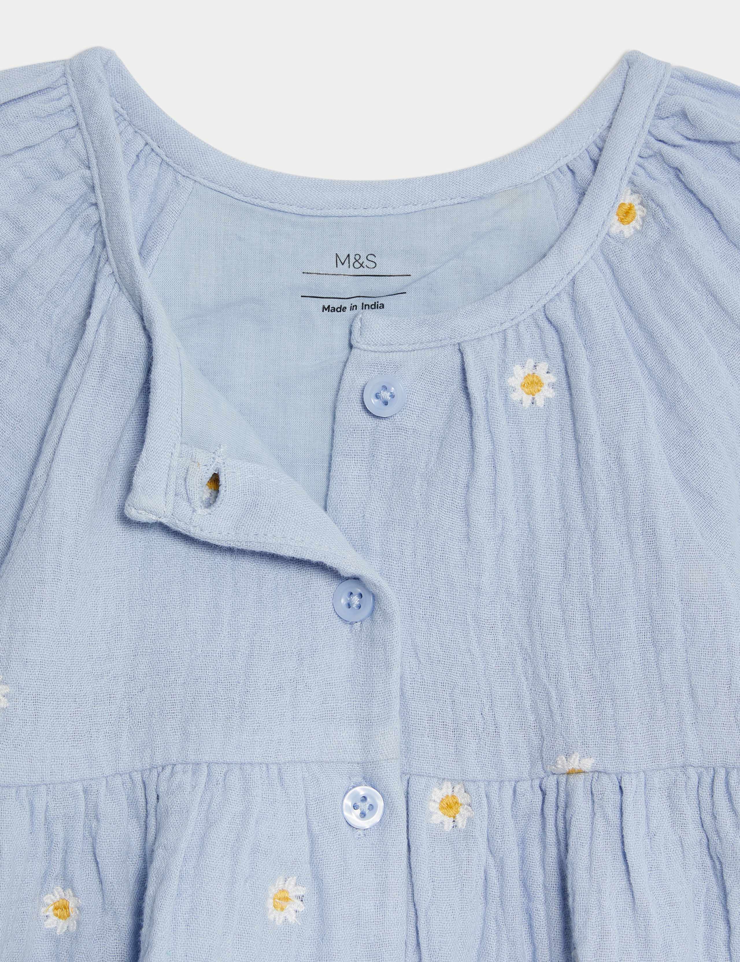 2pc Pure Cotton Embroidered Outfit (0-3 Yrs) 5 of 6