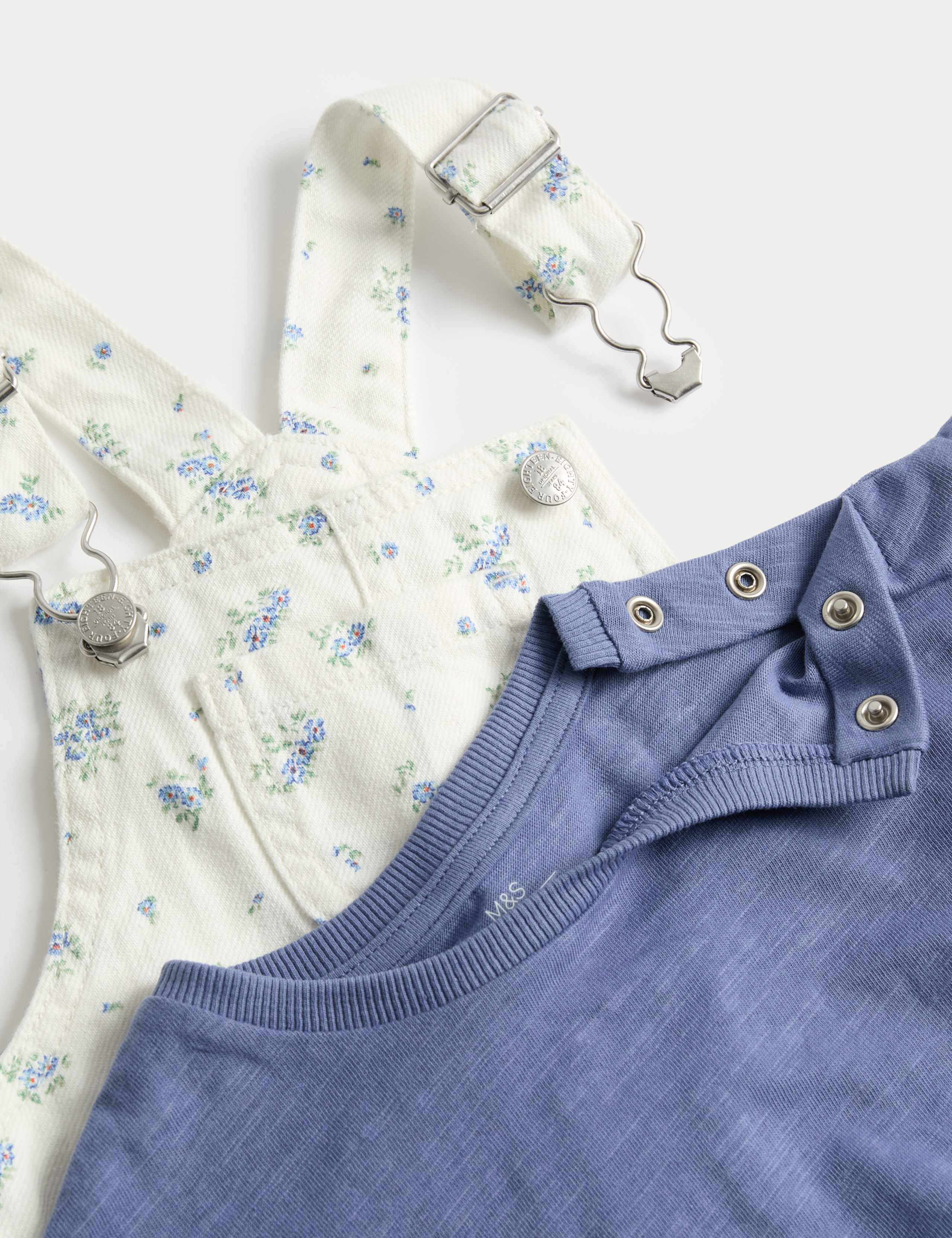 2 Piece Cotton Rich Dungaree Outfit (0-3 Yrs) 3 of 3