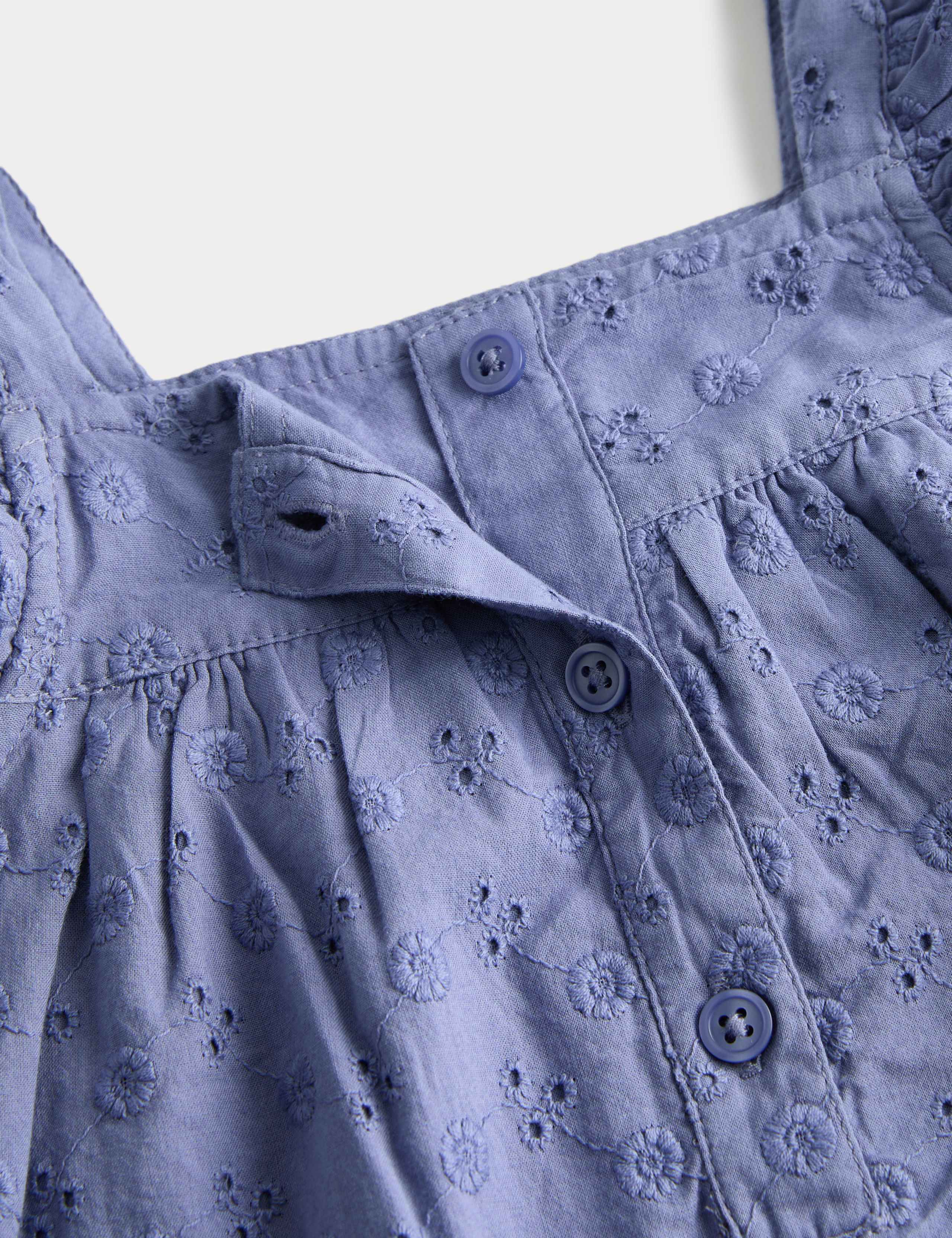 Pure Cotton Broderie Romper (0-3 Yrs) 2 of 3