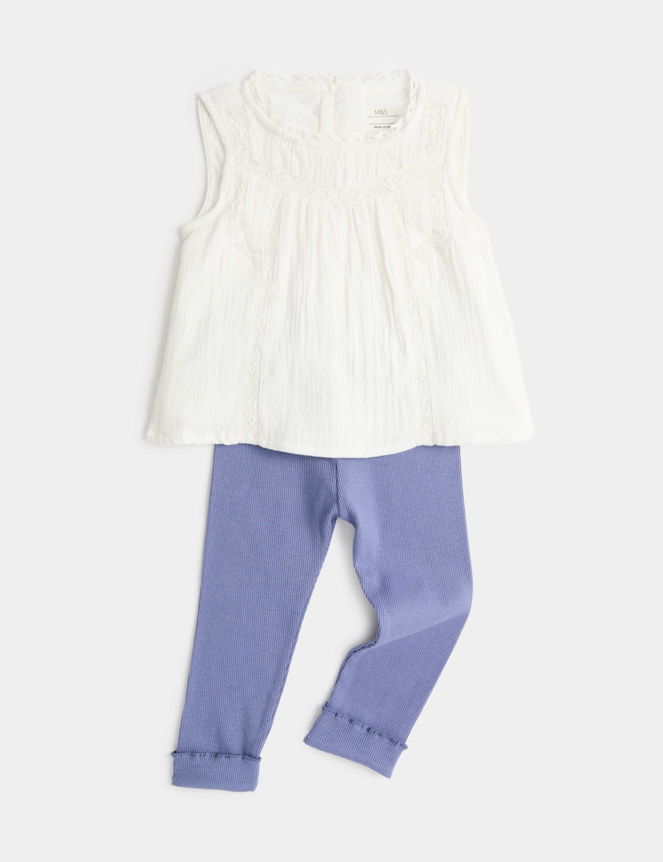 2 Piece Cotton Rich Blouse & Leggings Outfit (0-5 Yrs) 1 of 3