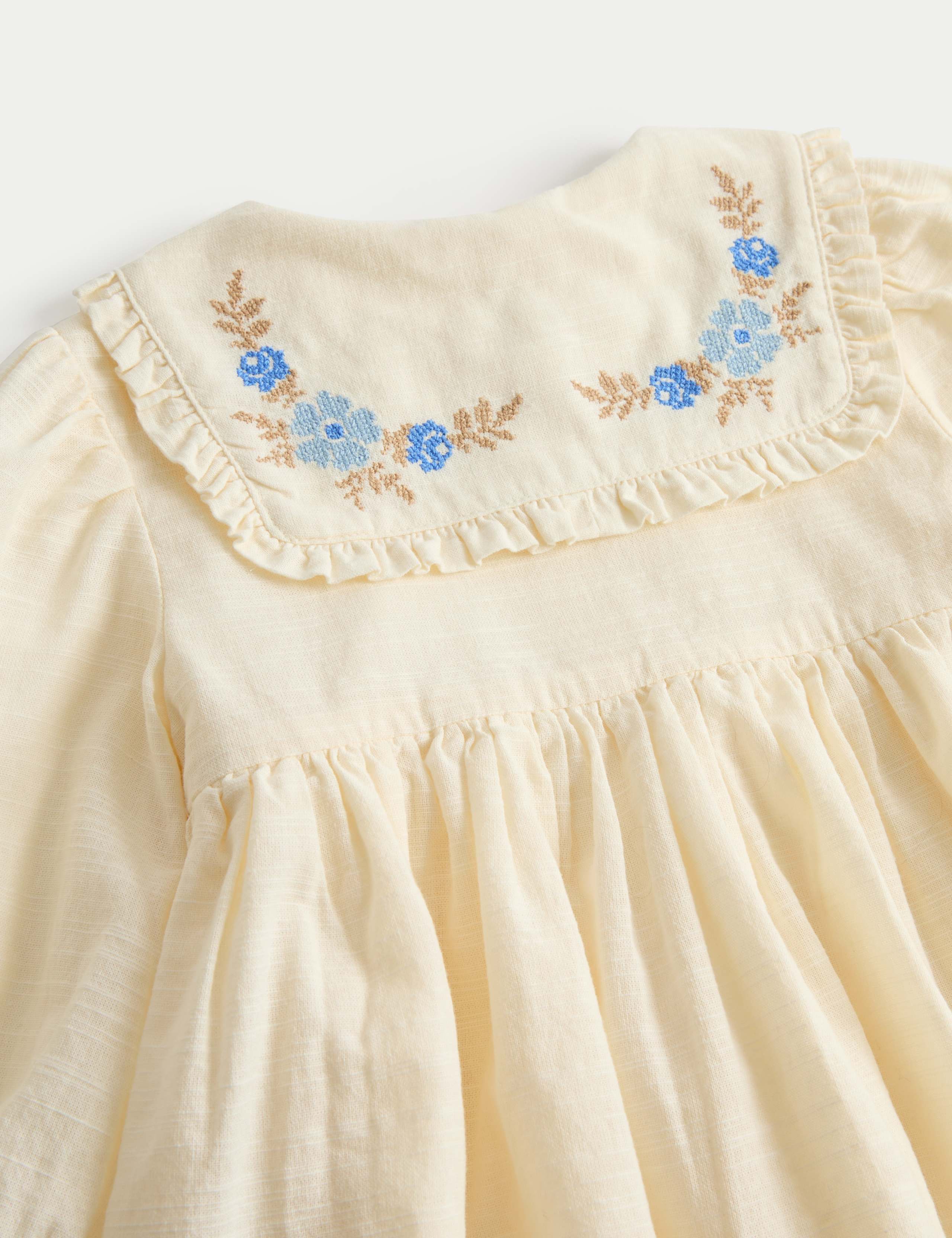 Pure Cotton Embroidered Sailor Collar Dress (0-5 Years) 2 of 3