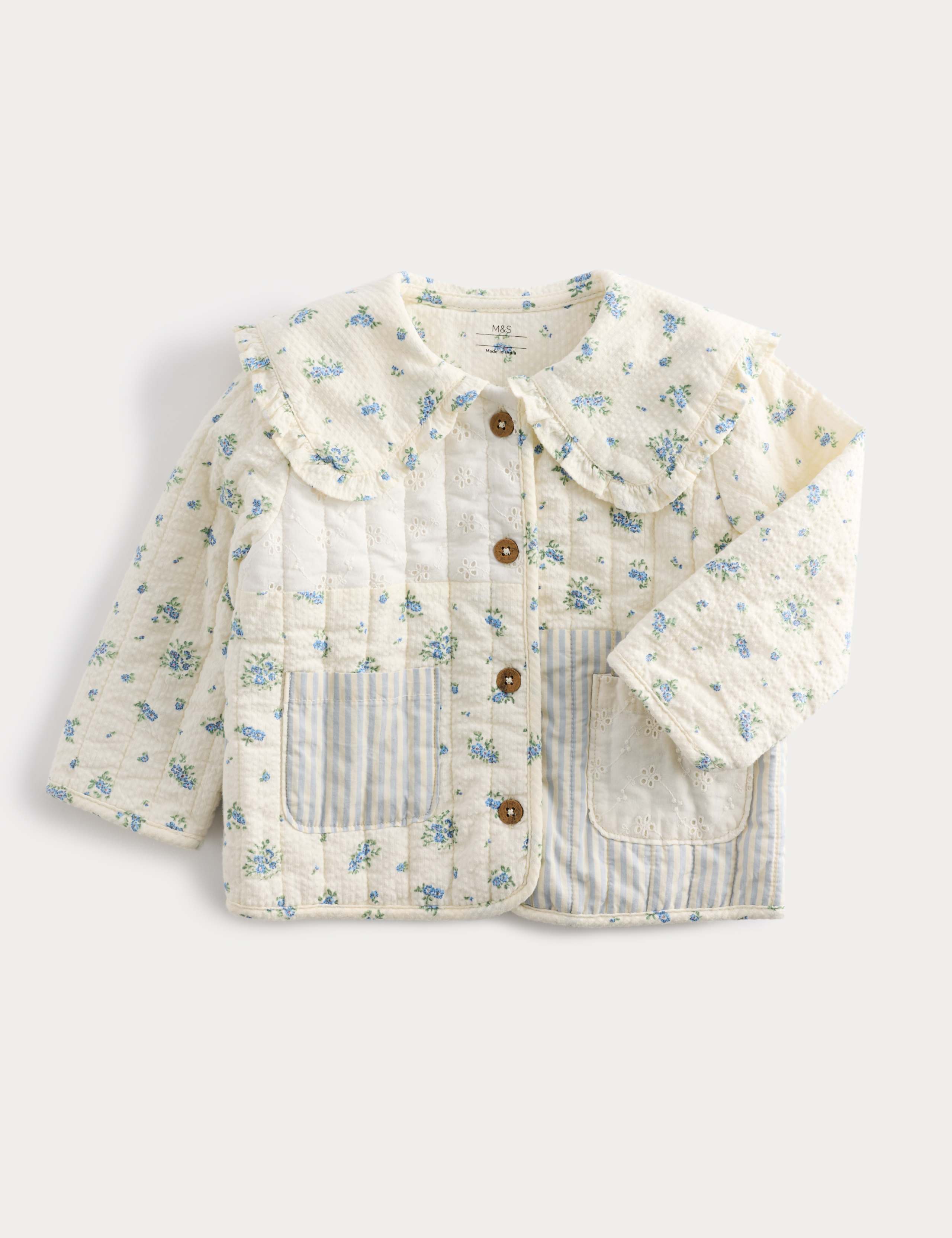 Pure Cotton Patchwork Jacket (0 Months-5 Years) 1 of 3