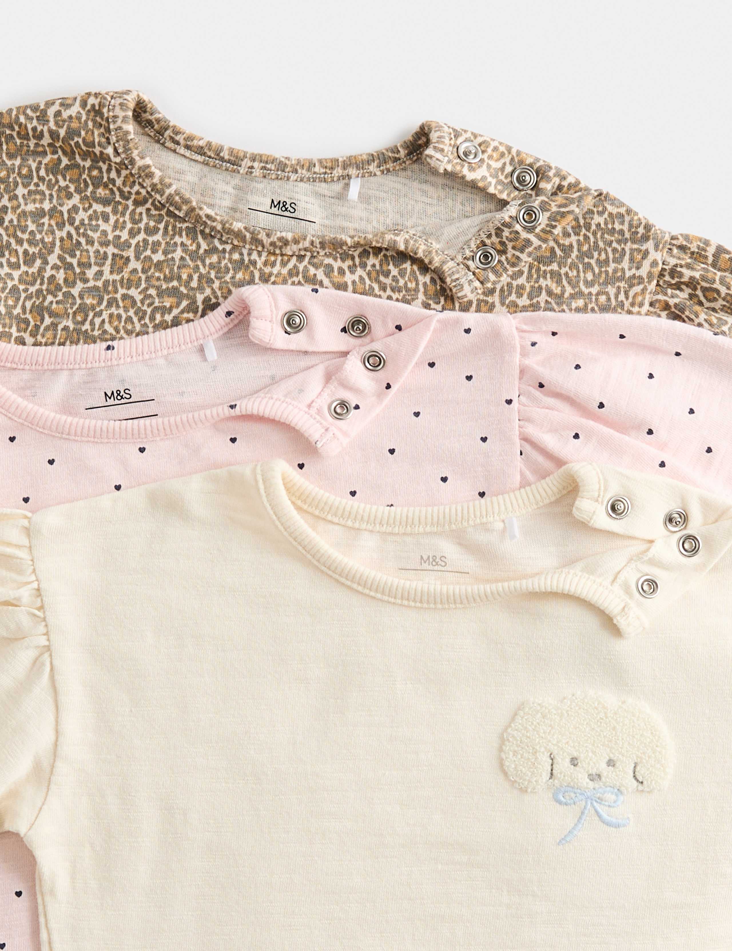 3 Pack Pure Cotton Printed Tops (0-5 Yrs) 2 of 2