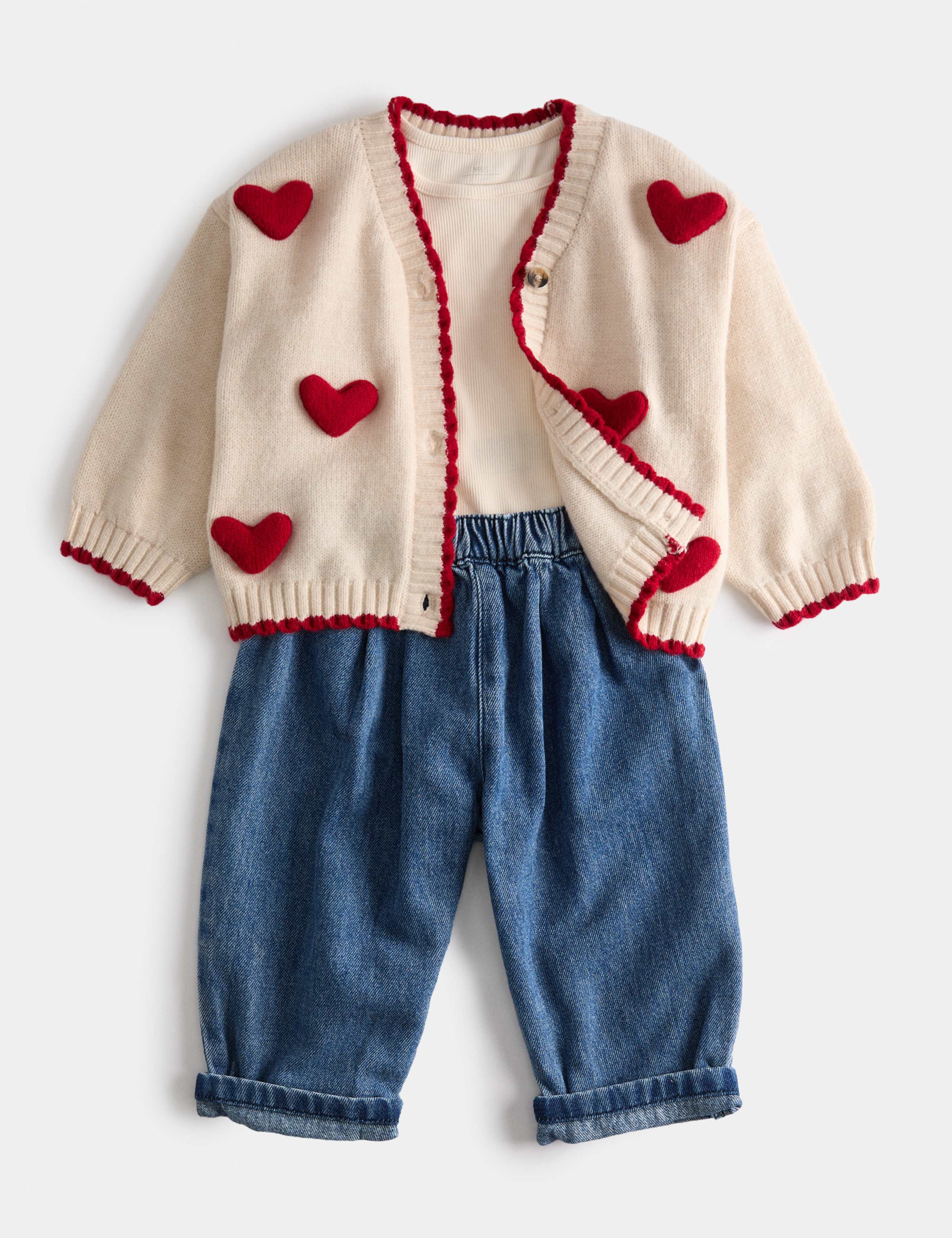 3 Piece Heart Cardigan Outfit (0-5 Yrs) 1 of 3