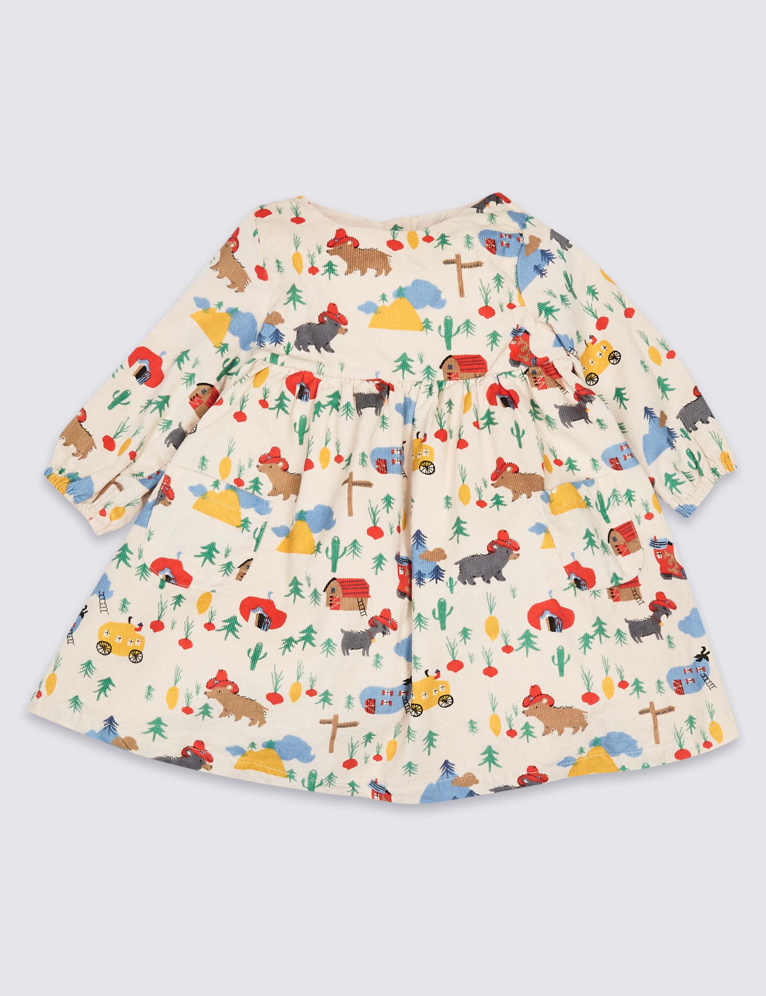 All Over Print Cord Dress with Tights 2 of 5