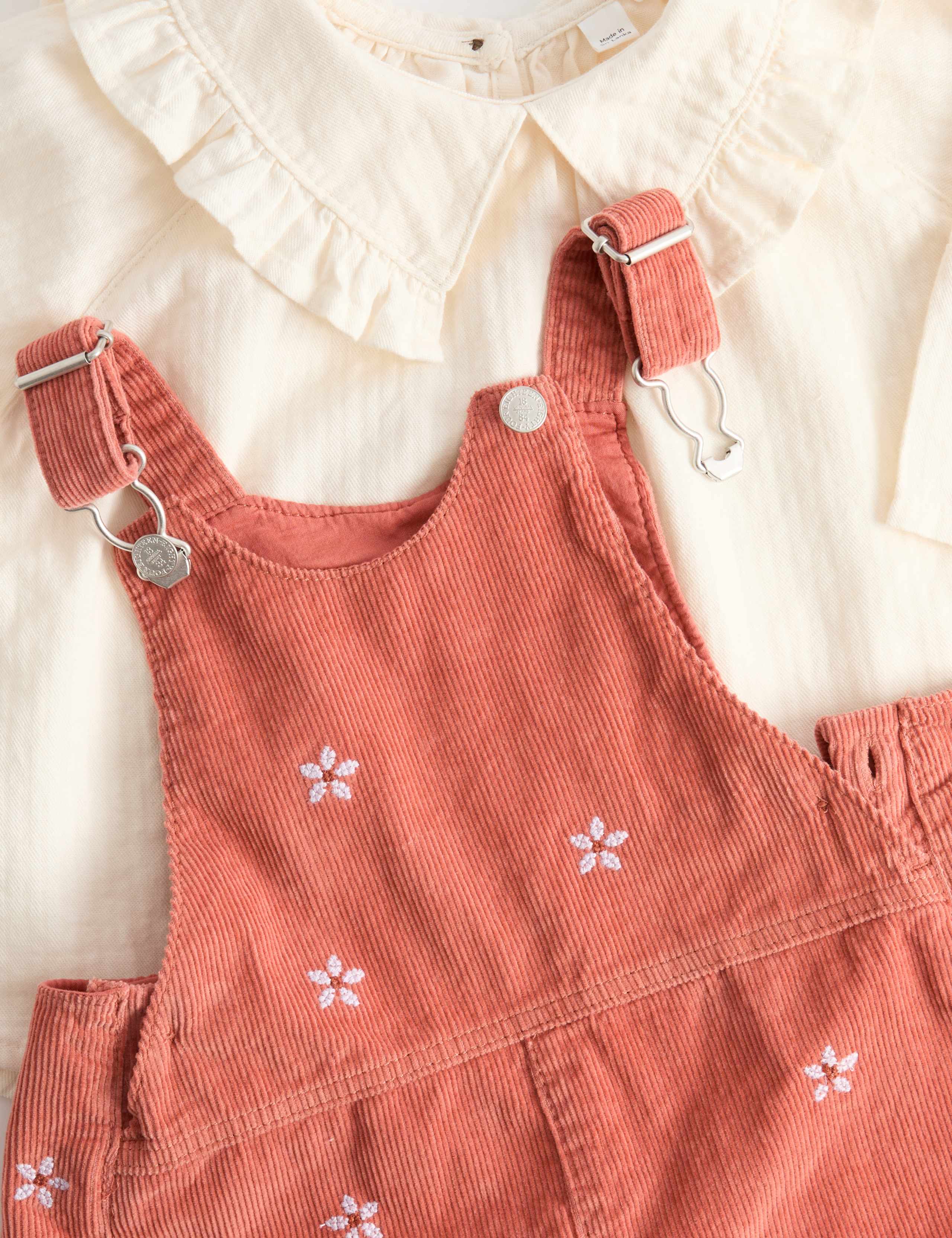 2 Pack Pure Cotton Blouse & Dungarees Outfit (0 Mths-3 Yrs) 4 of 4
