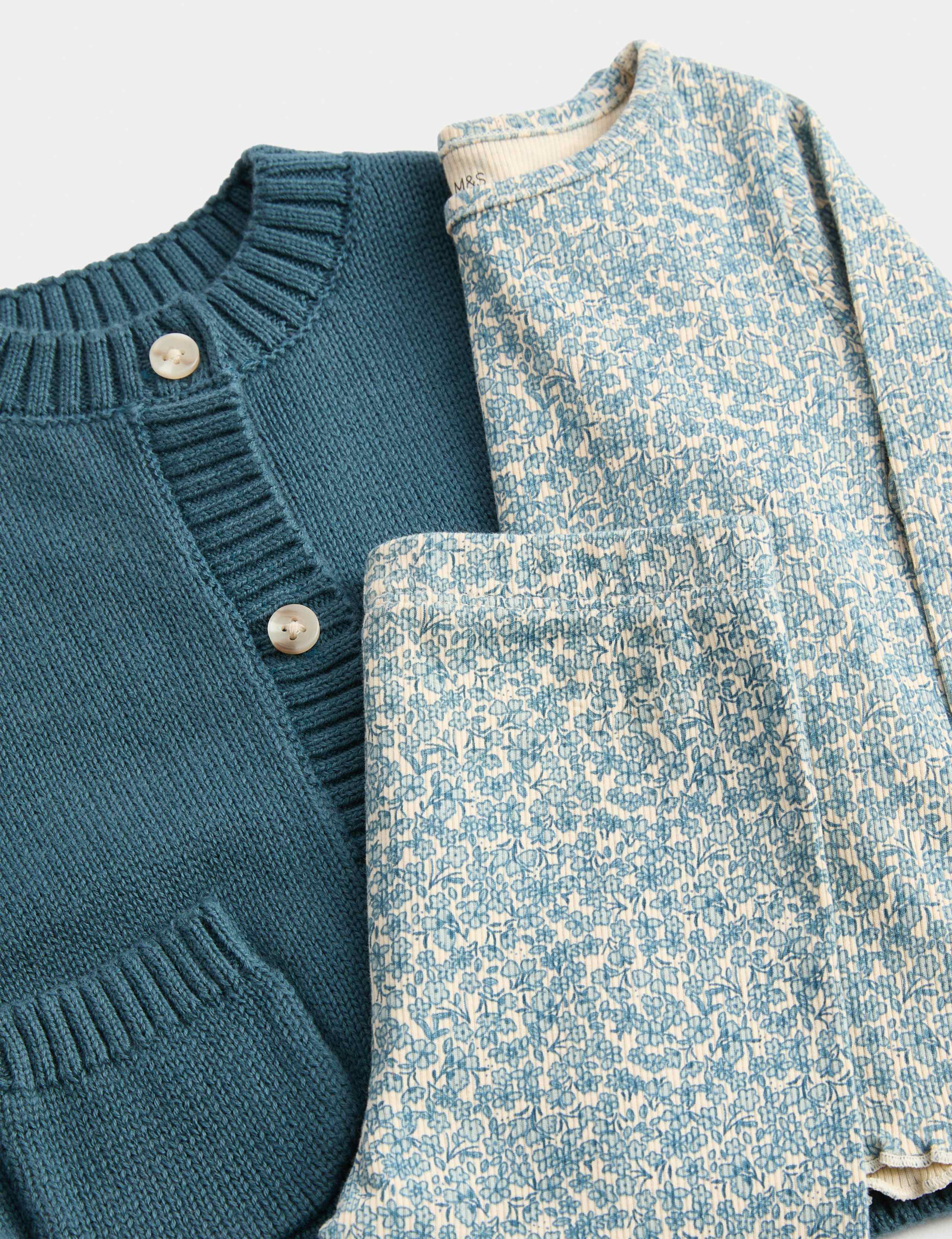 3 Piece Cotton Rich Jersey Outfit (0-3 Yrs) 3 of 3