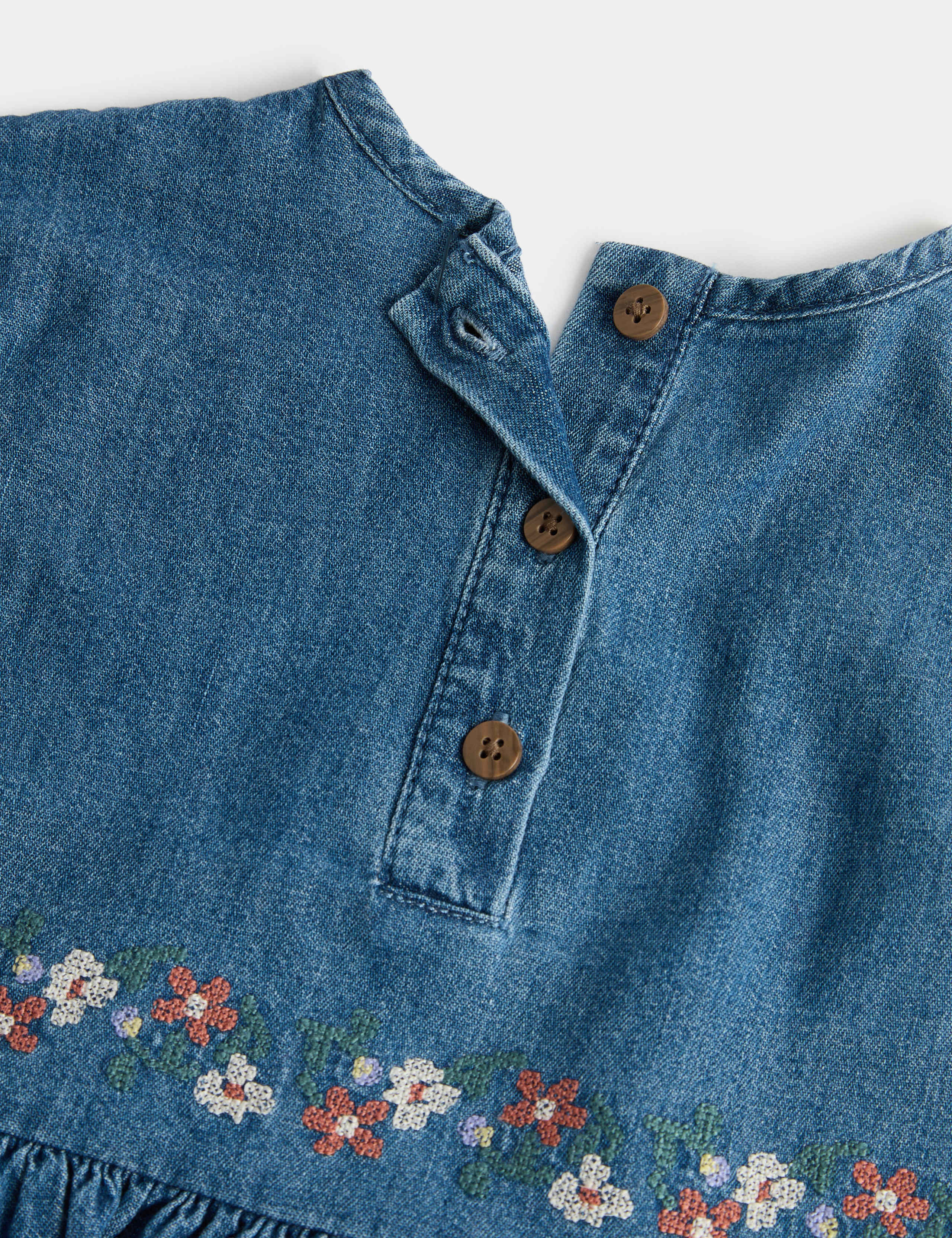 Cotton Rich Embroidered Dress with Tights (0-5 Yrs) 2 of 2