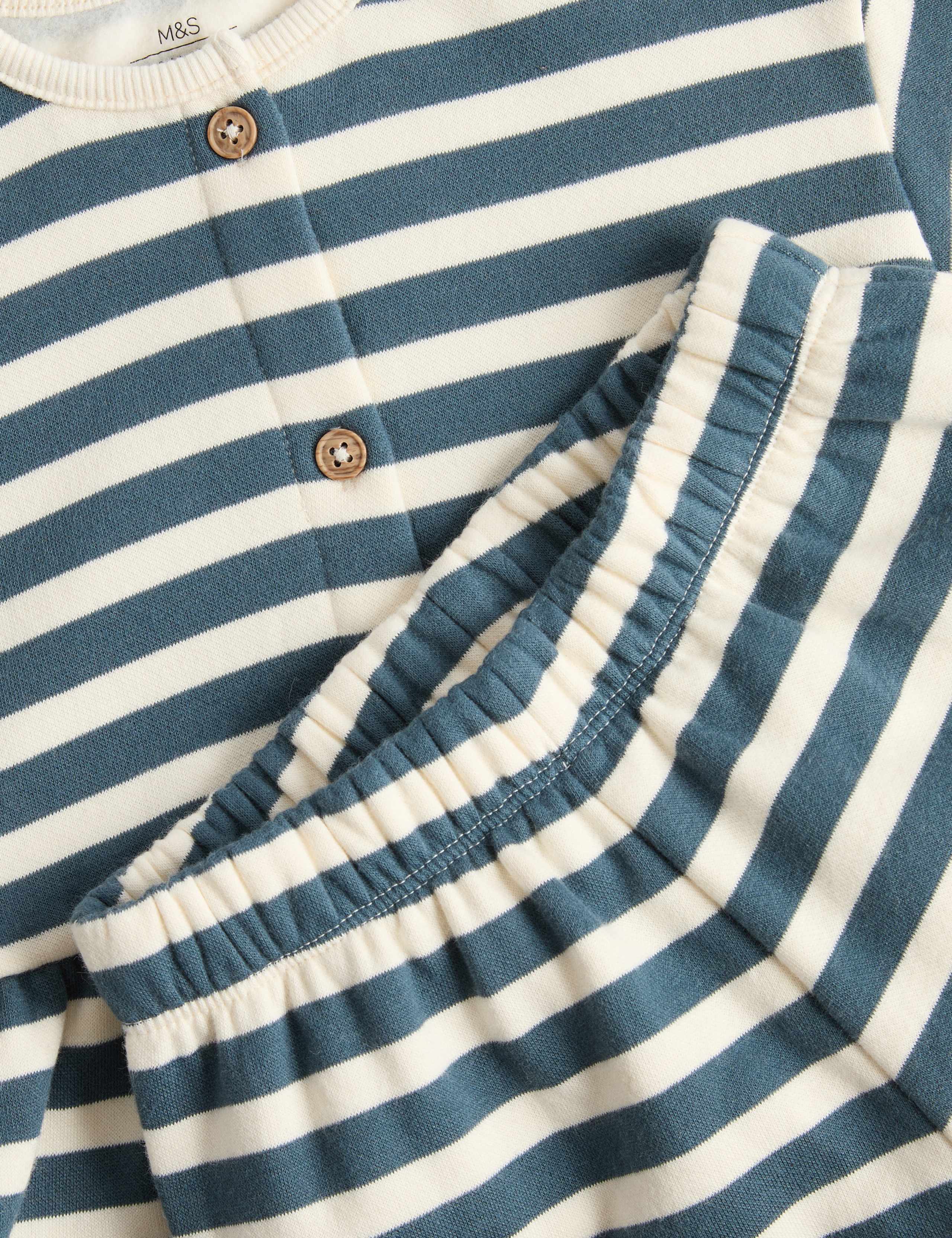 2 Piece Cotton Rich Jersey Striped Outfit (0-5 Yrs) 2 of 3