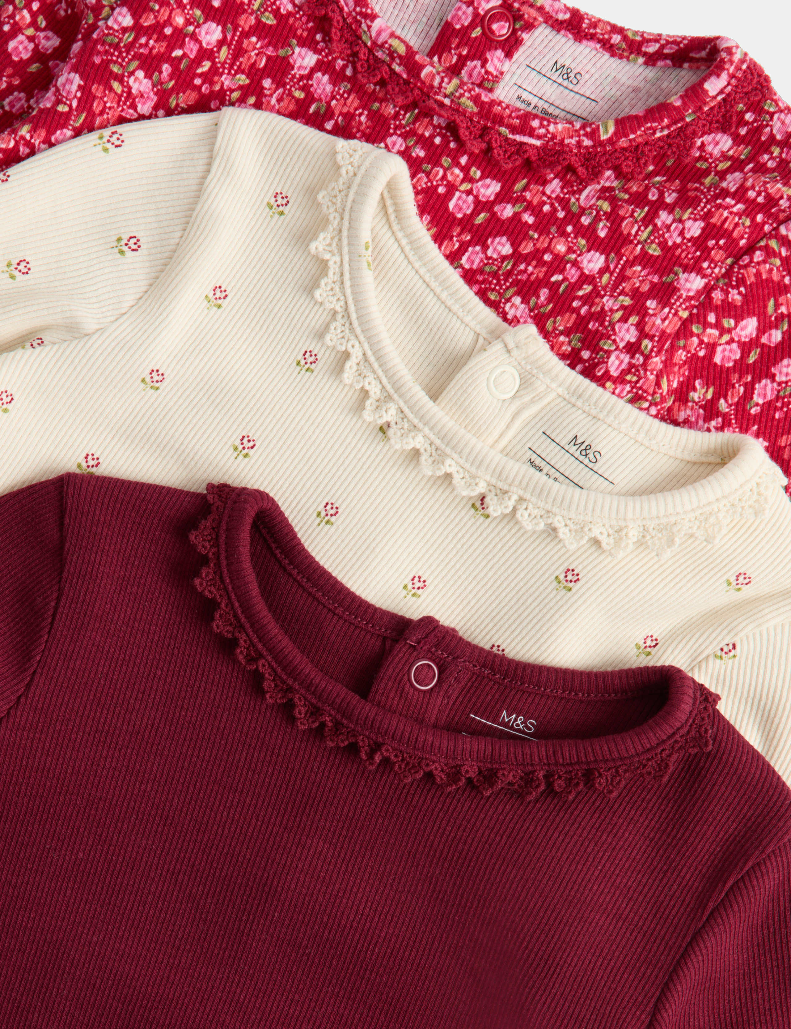 3pk Cotton Rich Patterned Tops 2 of 2