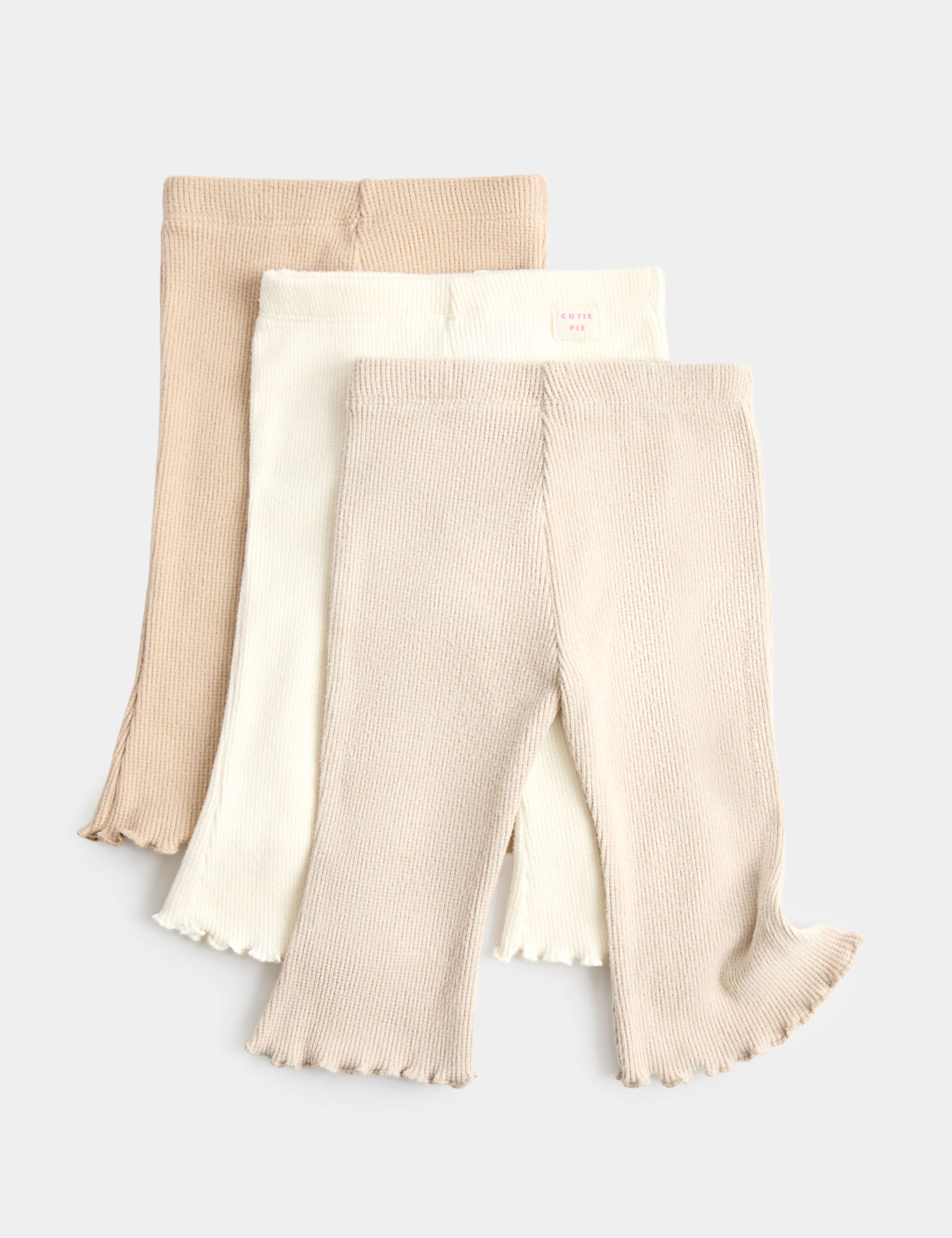 3 Pack Plain Ribbed Leggings (0-5 Yrs) 1 of 1
