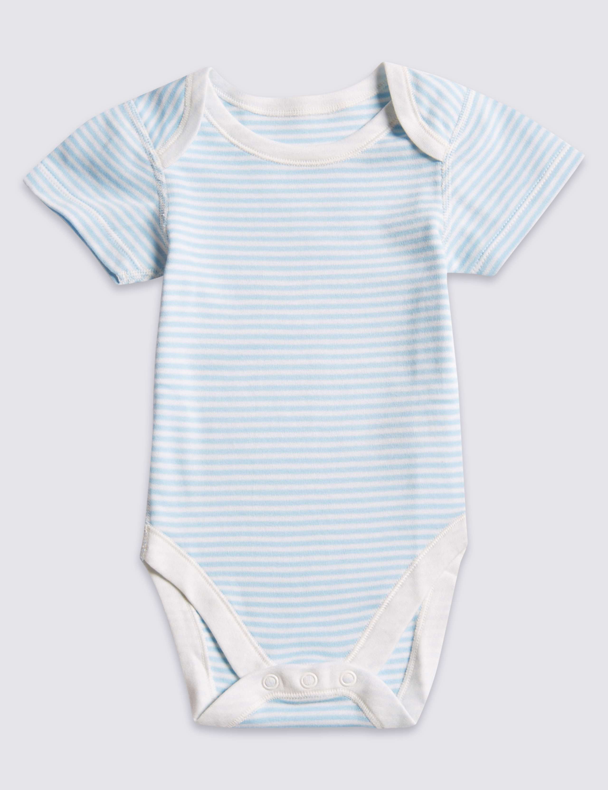 7 Pack Boys' Bear Short Sleeve Bodysuits 4 of 8