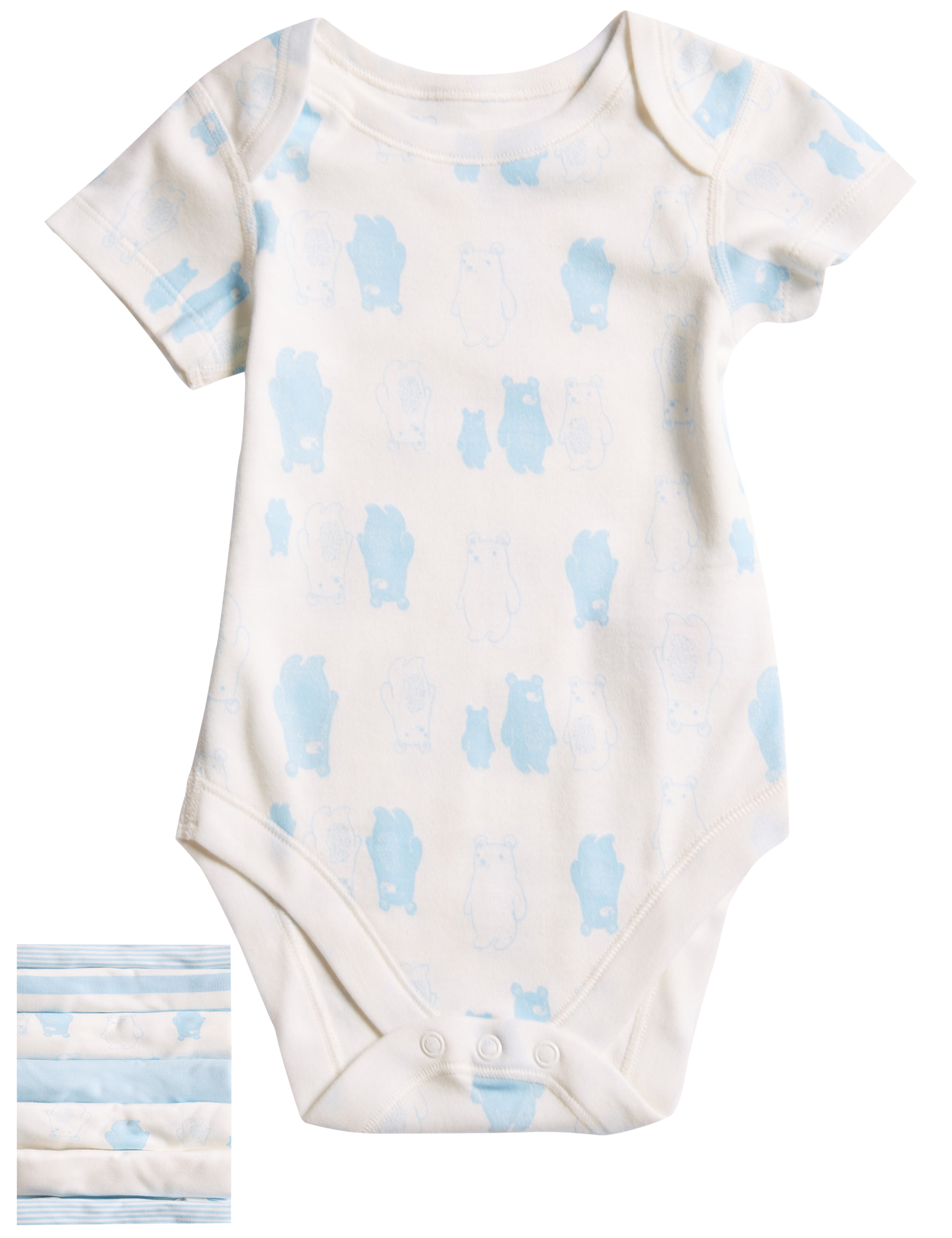 7 Pack Boys' Bear Short Sleeve Bodysuits 7 of 8