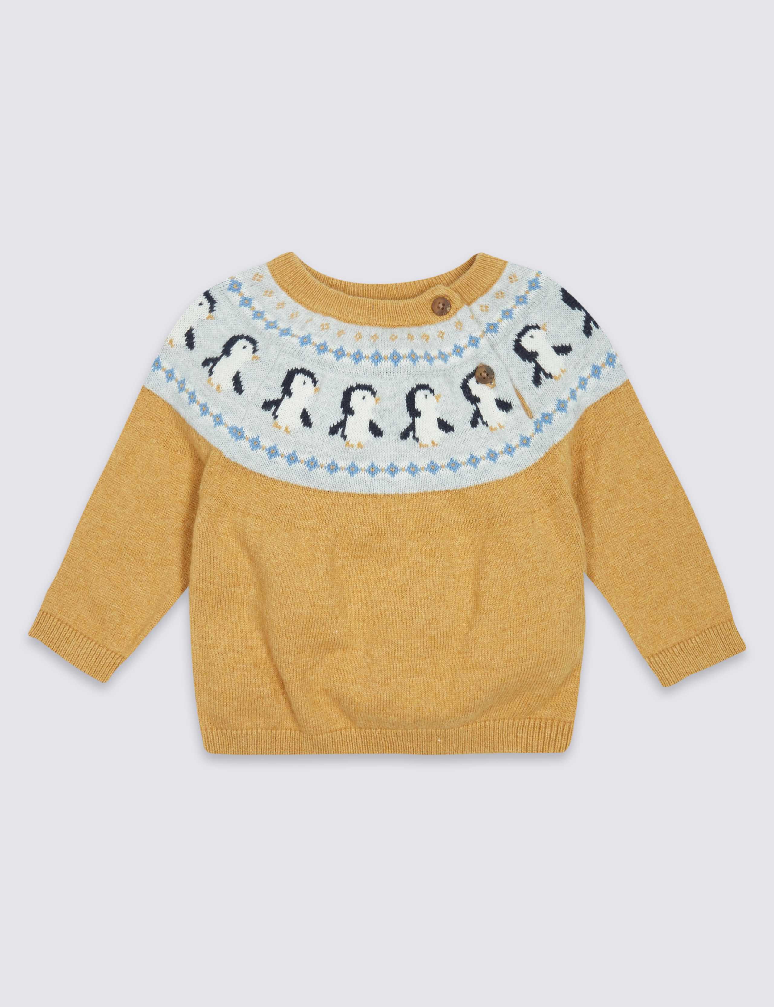Cotton Rich Penguin Fairisle Jumper 1 of 5