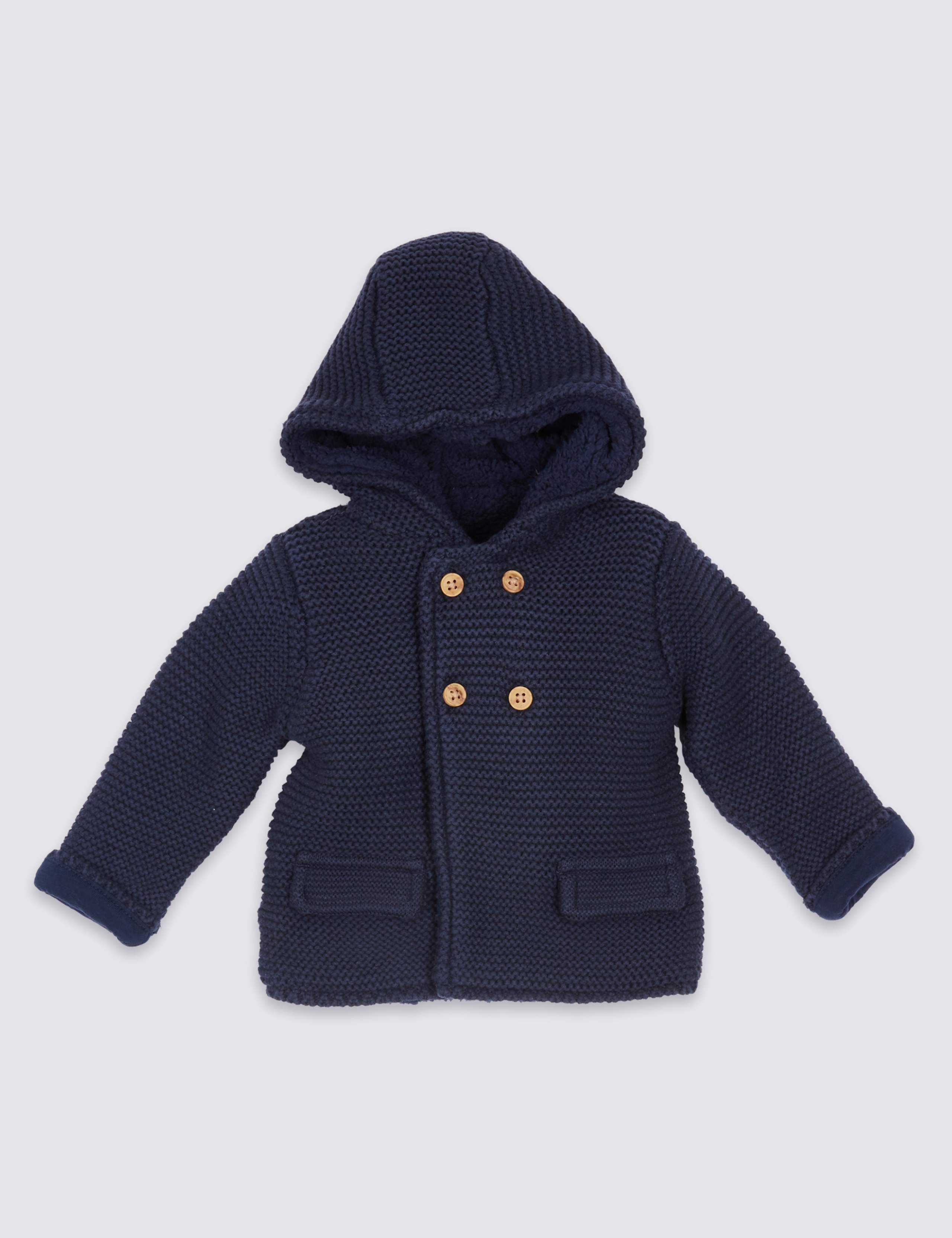 Pure Cotton Hooded Cardigan 1 of 5