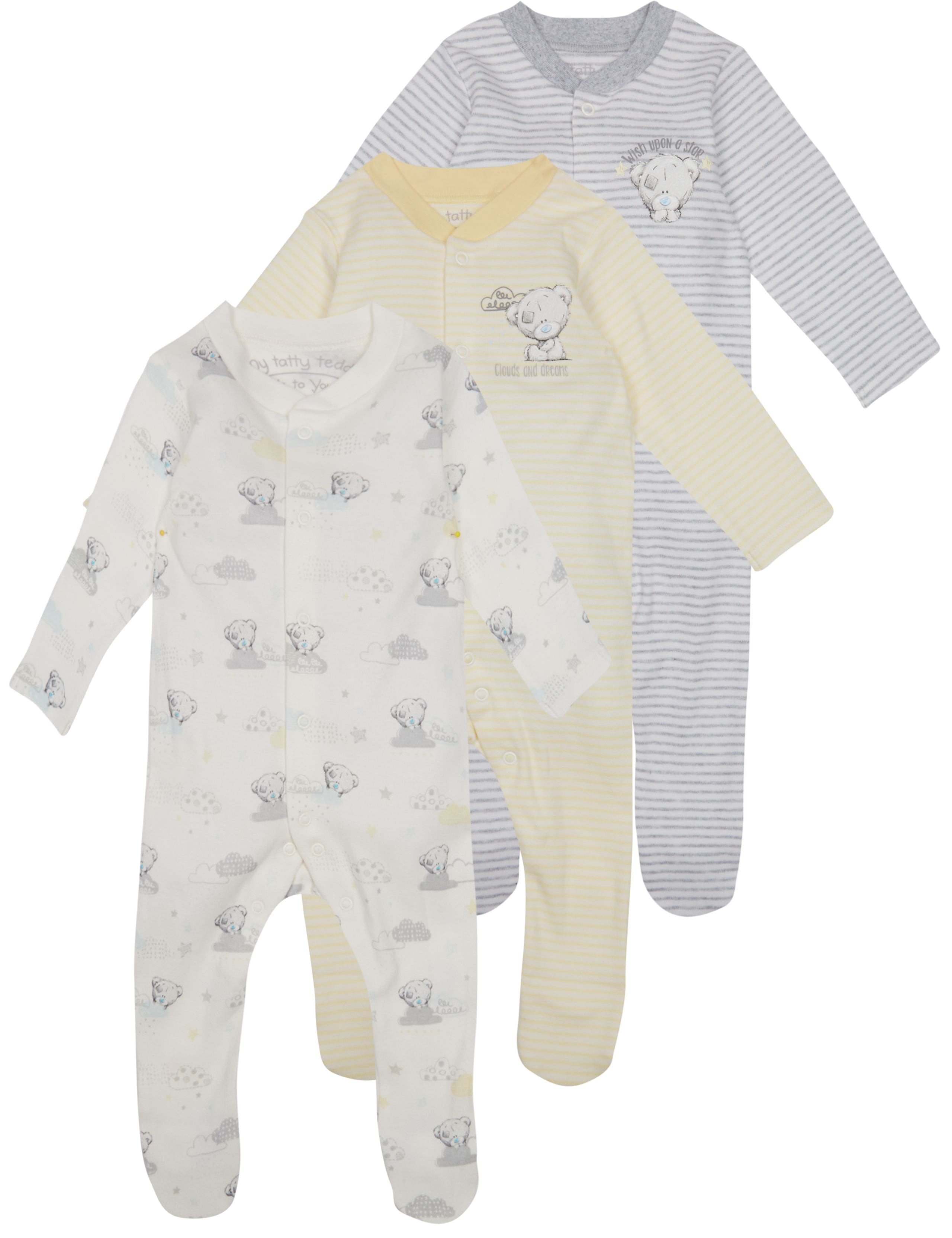 3 Pack Pure Cotton Sleepsuits 9 of 9