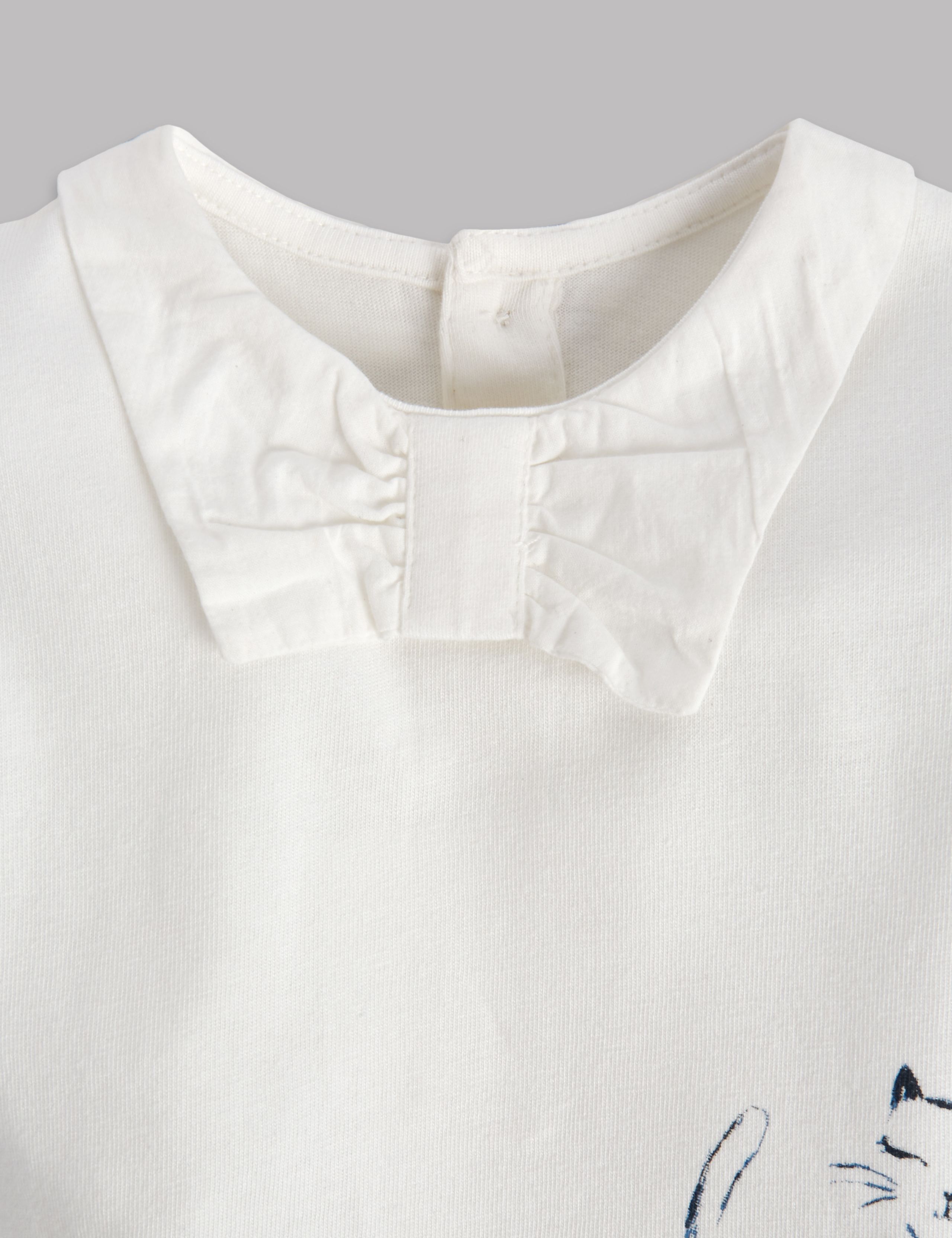 Bow Graphic Print T-Shirt with Modal 3 of 5